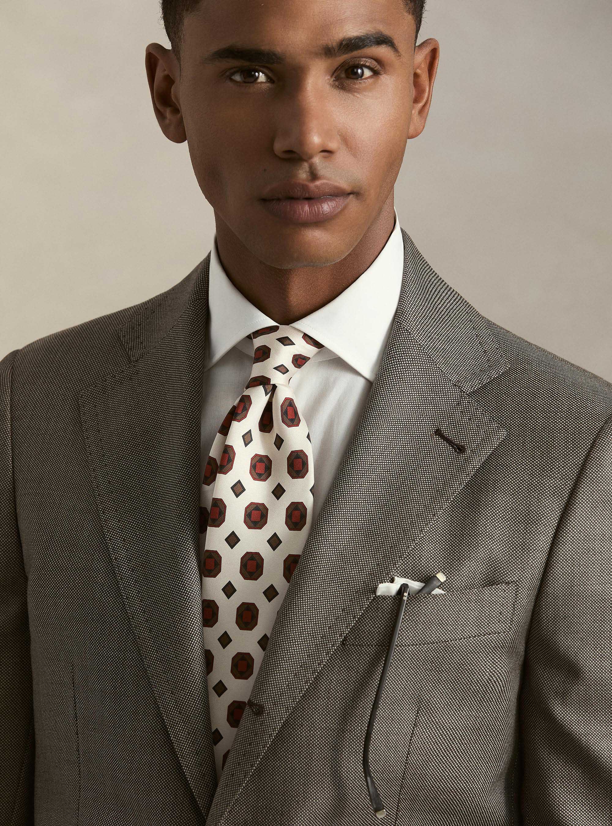 Americana de traje de pura lana ojo de perdiz Vitale Barberis Canonico, MARRONE 0508C