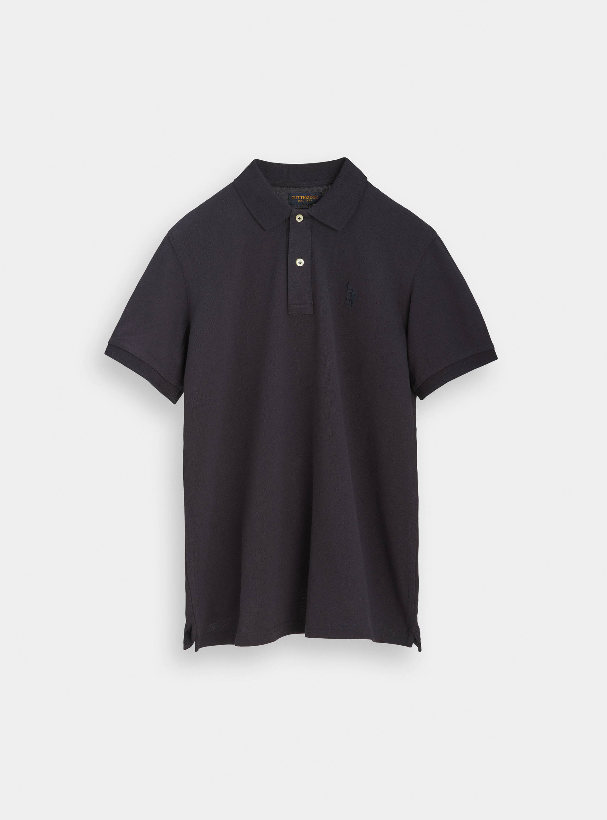 Polo classica con ricamo, BLU NAVY