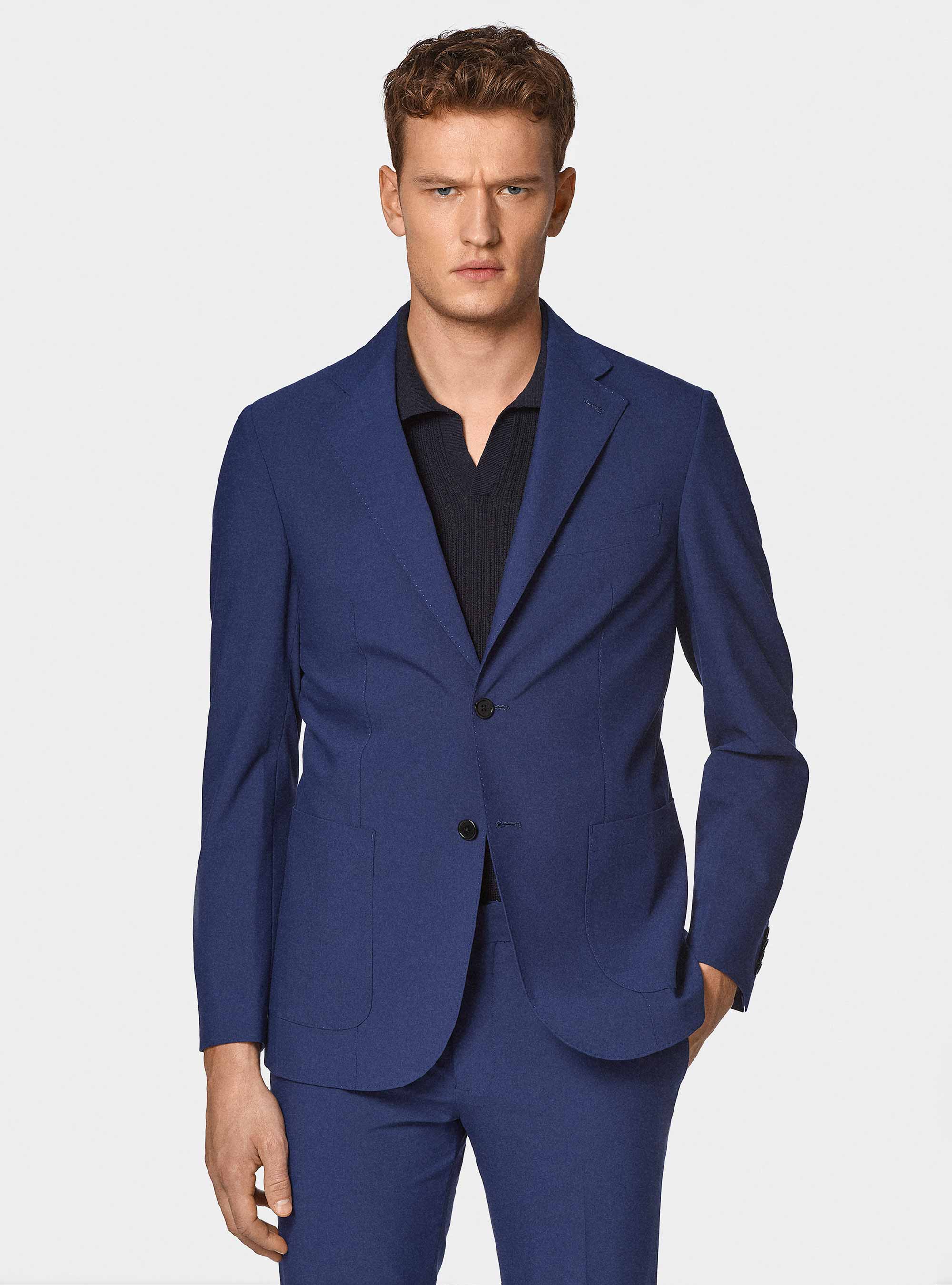 Giacca abito classico slim fit, BASALTO