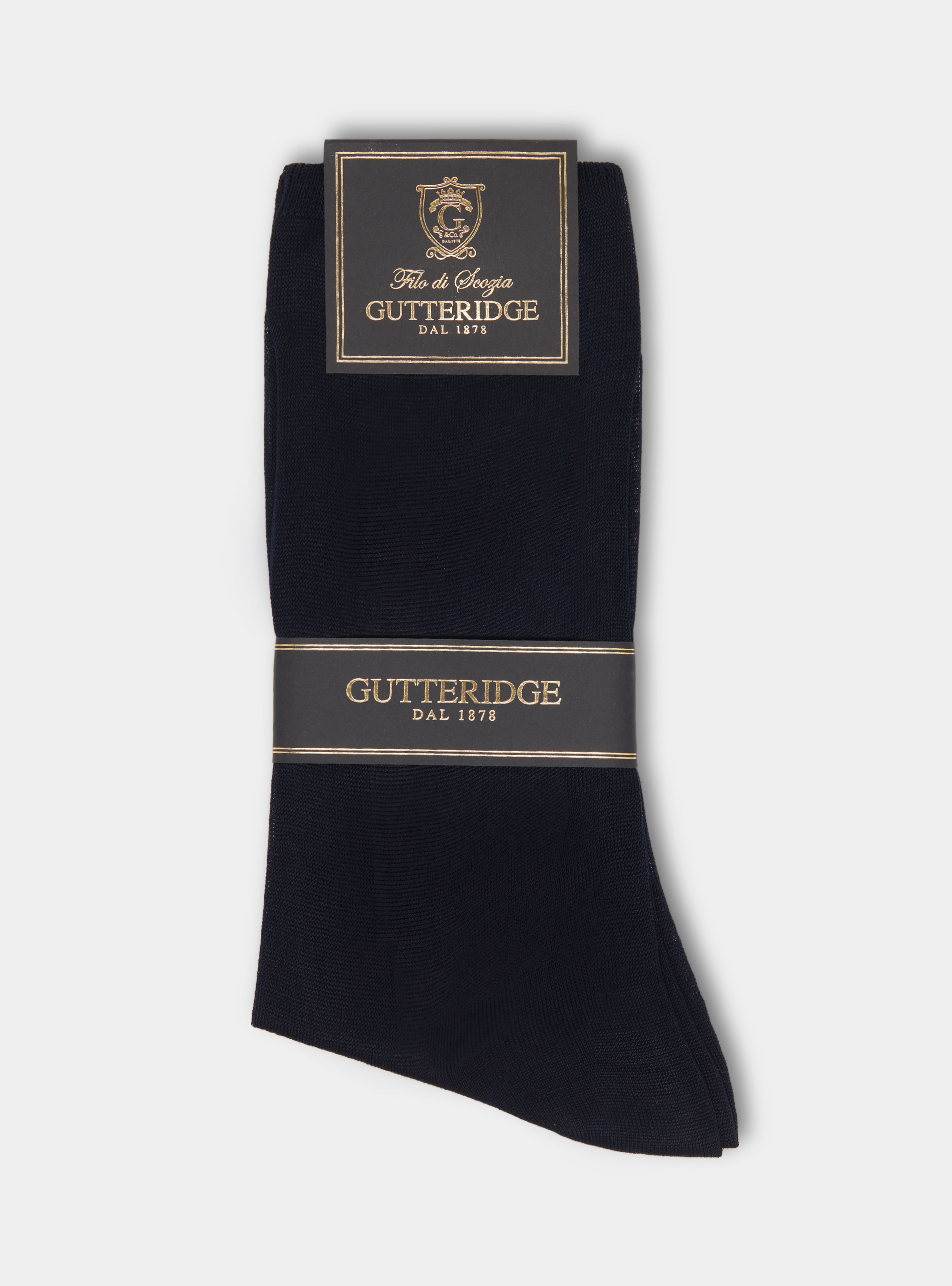 Lisle thread long socks, NAVY BLUE