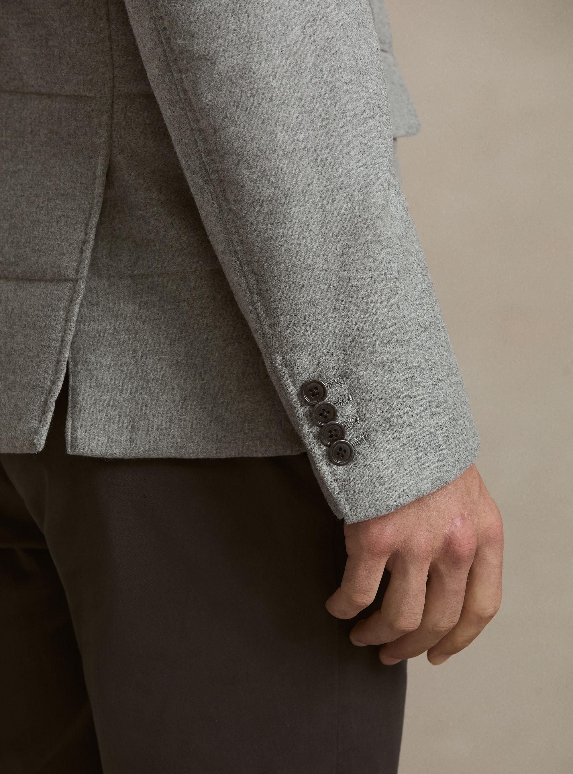 Giacca imbottita in flanella misto lana con pettorina, GRIGIO CHIARO
