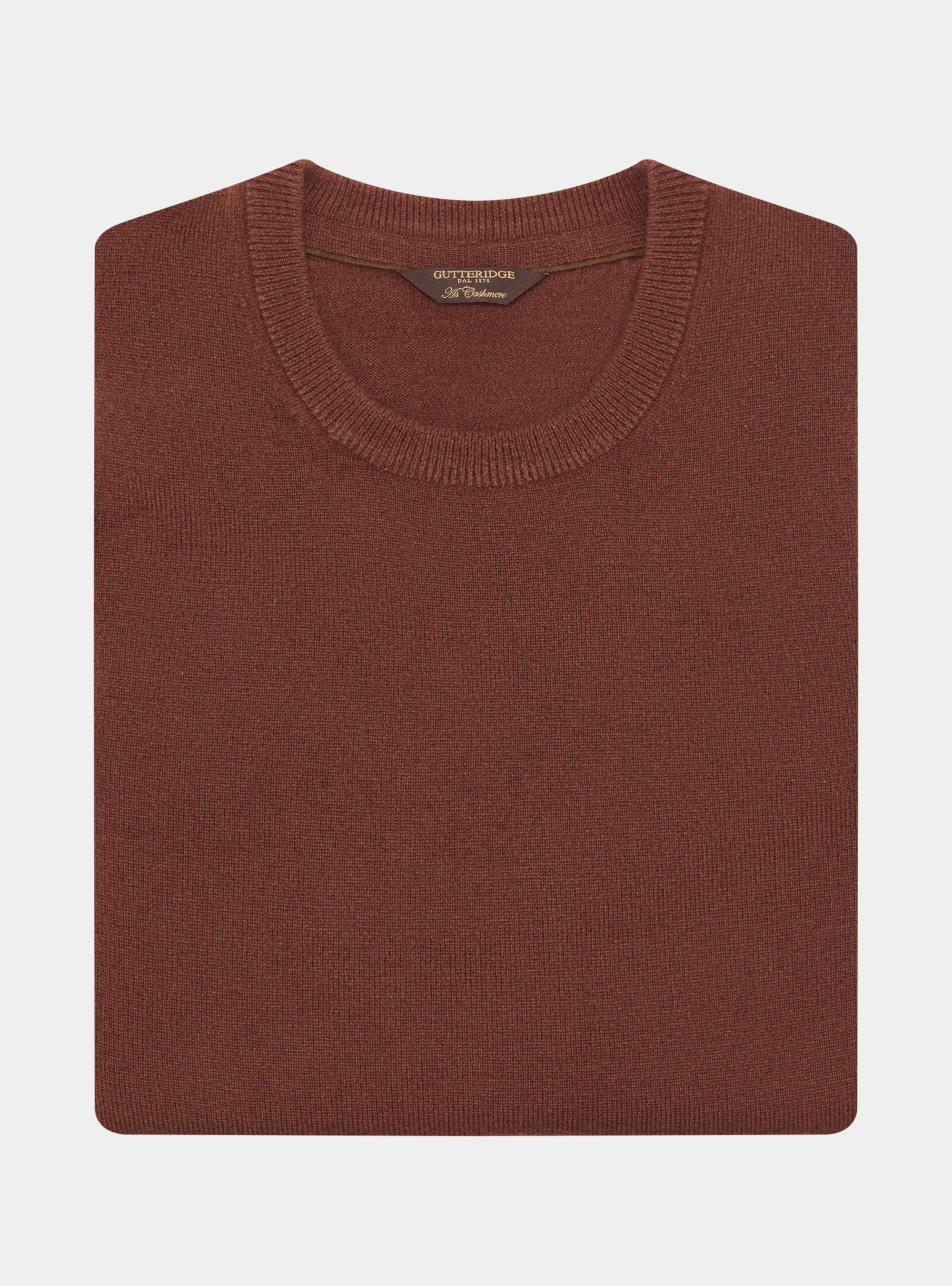 Lambswool and cashmere crew-neck sweater, 0396C MATTONE