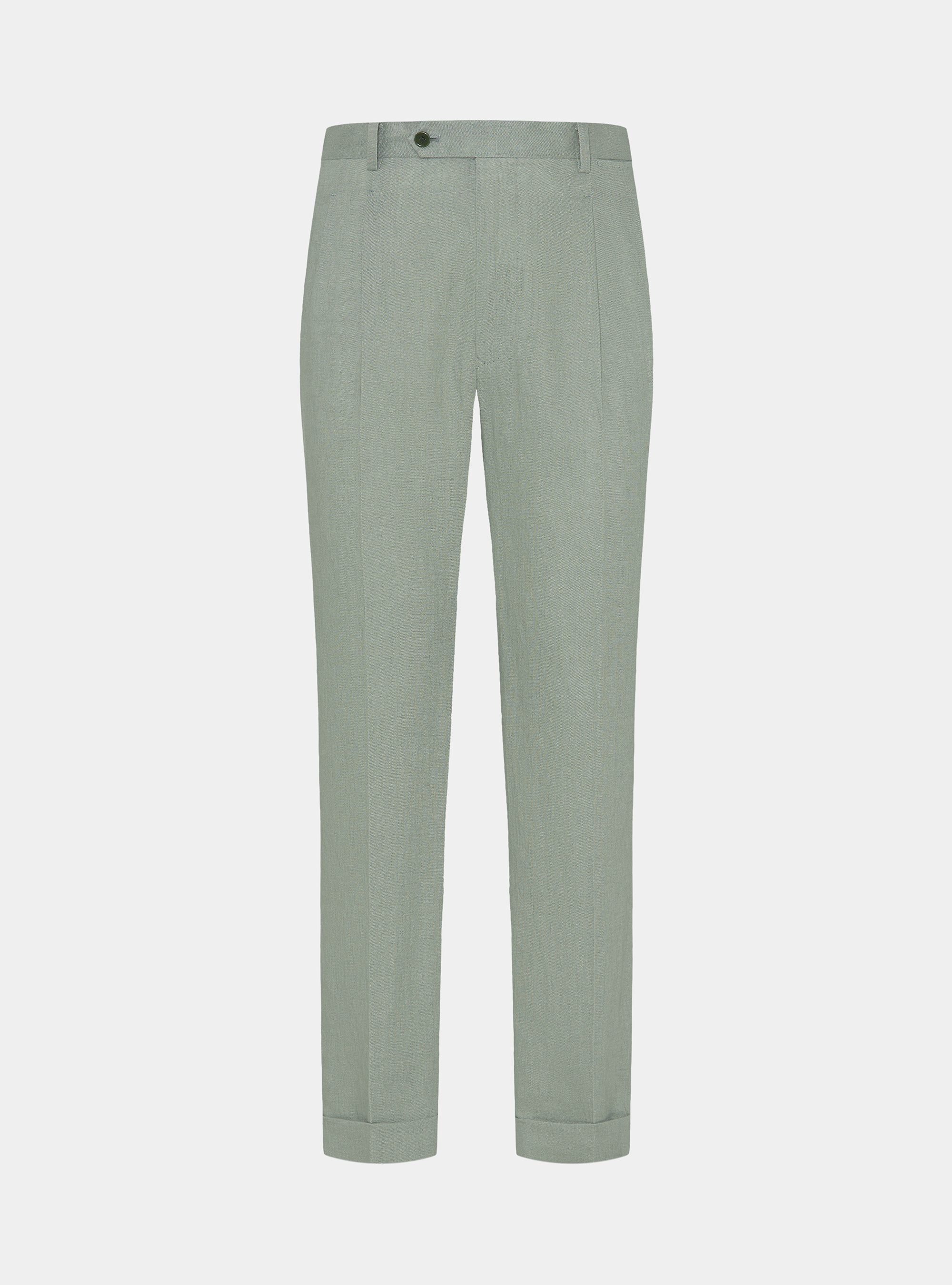 Pure linen double pleat trousers, SALVIA 0602C