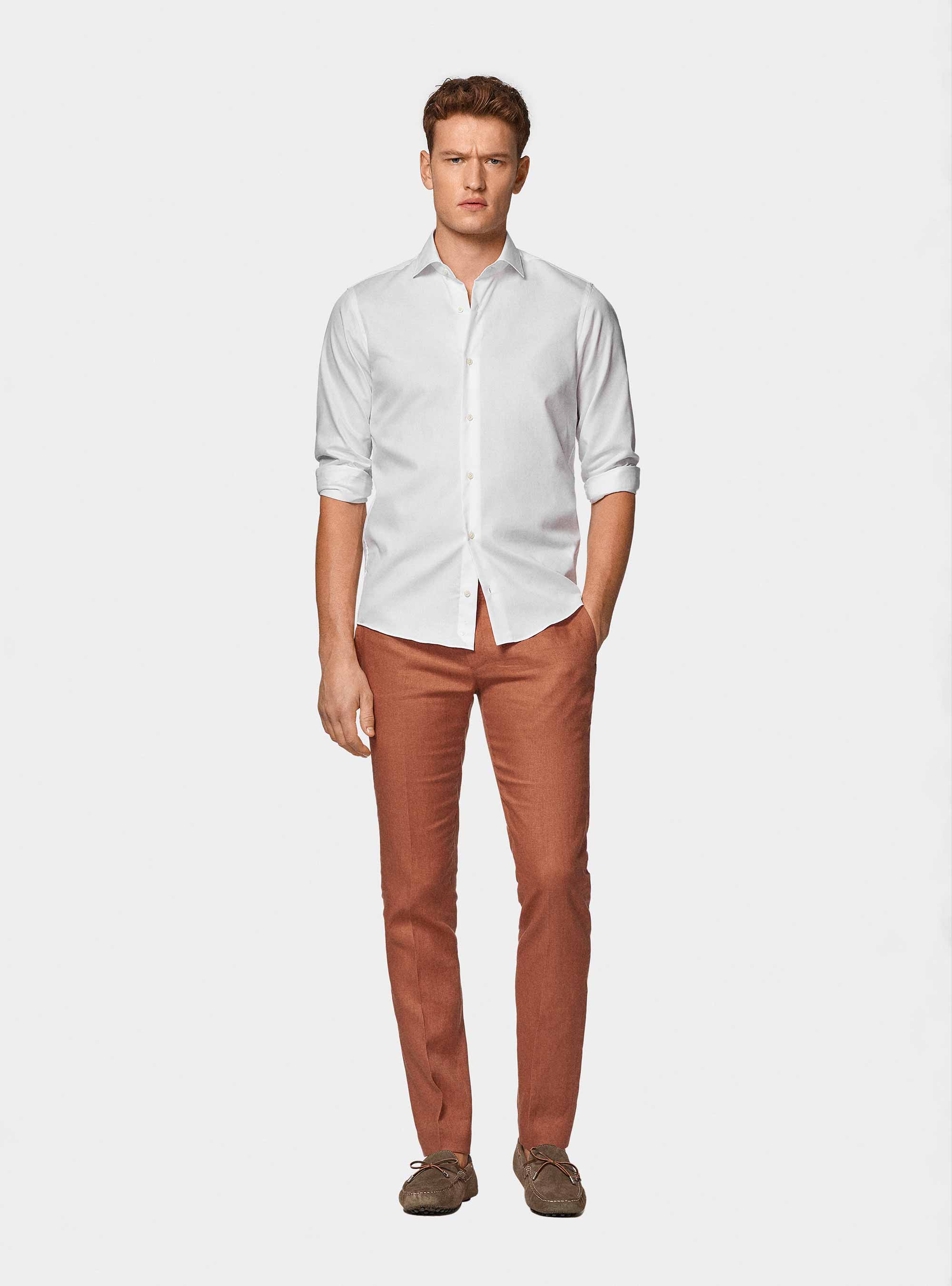 Knitted shirt in pure cotton, WHITE