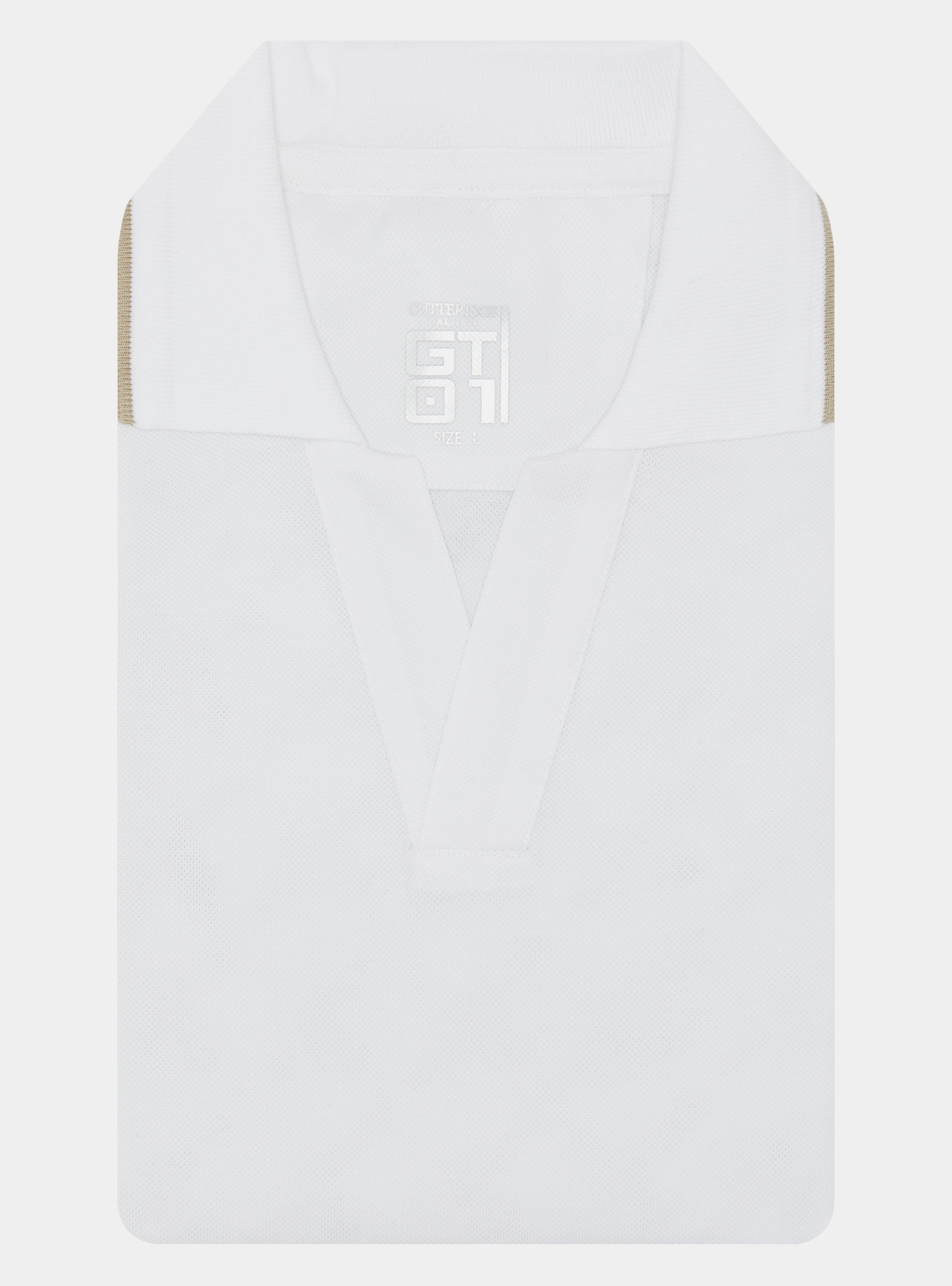 GT01 buttonless stretch pique polo shirt, WHITE