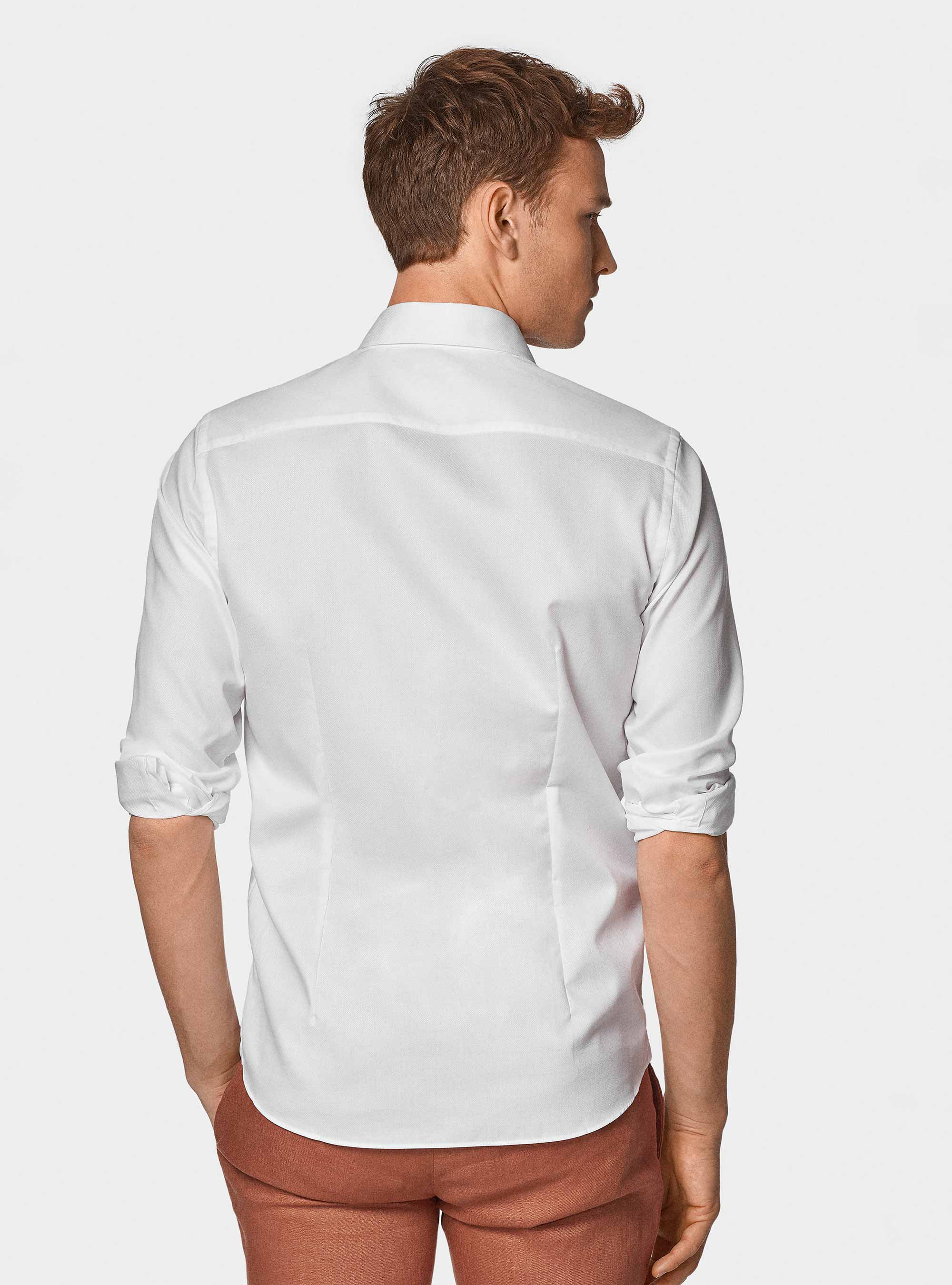 Knitted shirt in pure cotton, WHITE