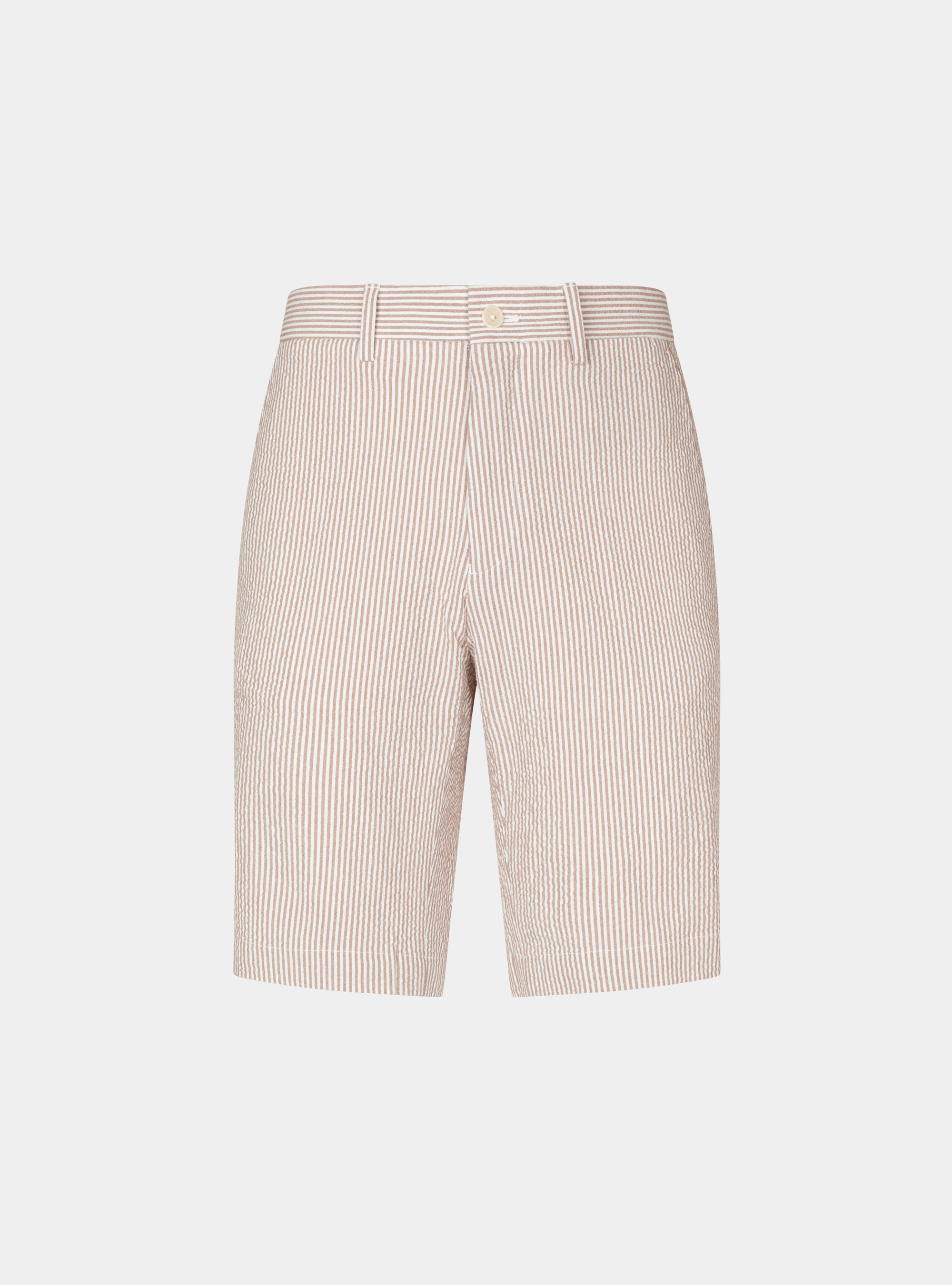 Bermudas de algod&oacute;n seersucker a rayas, CRUDO