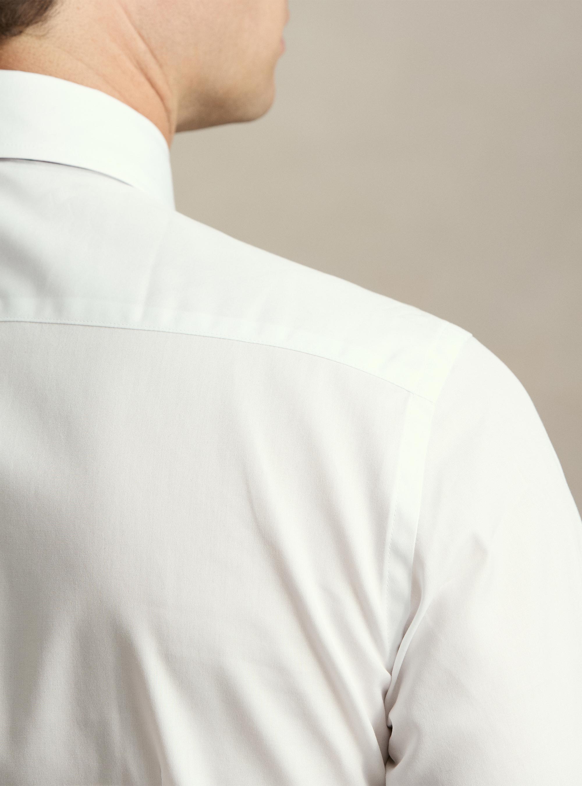 Camisa de algod&oacute;n fil a fil, BLANCO