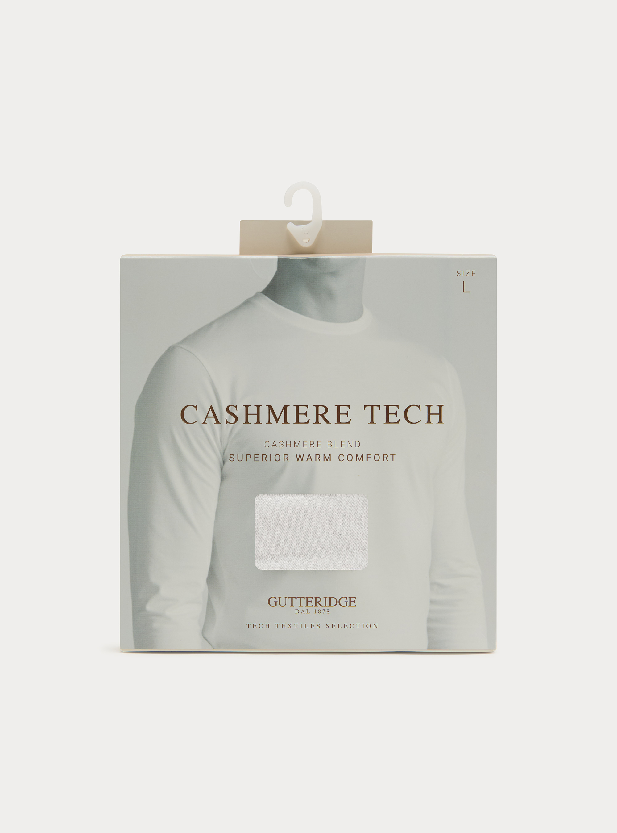 Long-sleeve cashmere blend T-shirt, 0055C OFF WHITE