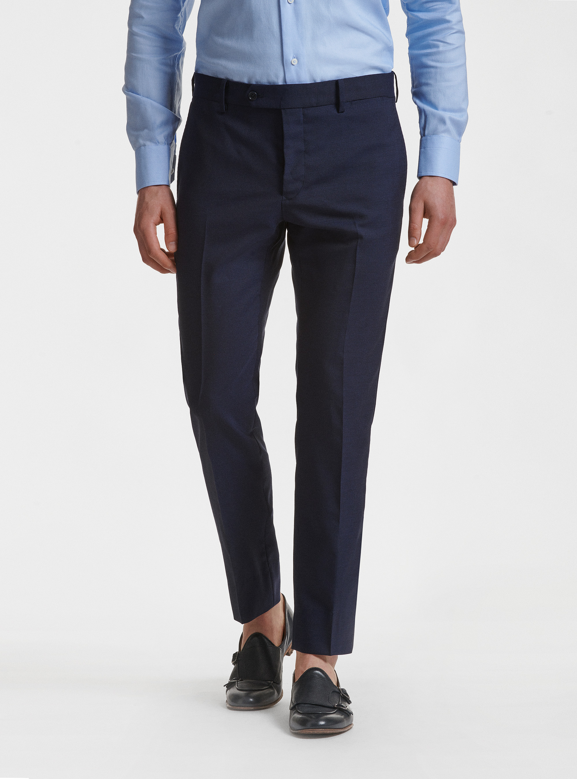 Drop 4 Anzughose aus reiner Wolle Vitale Barberis Canonico, NAVY 0218C