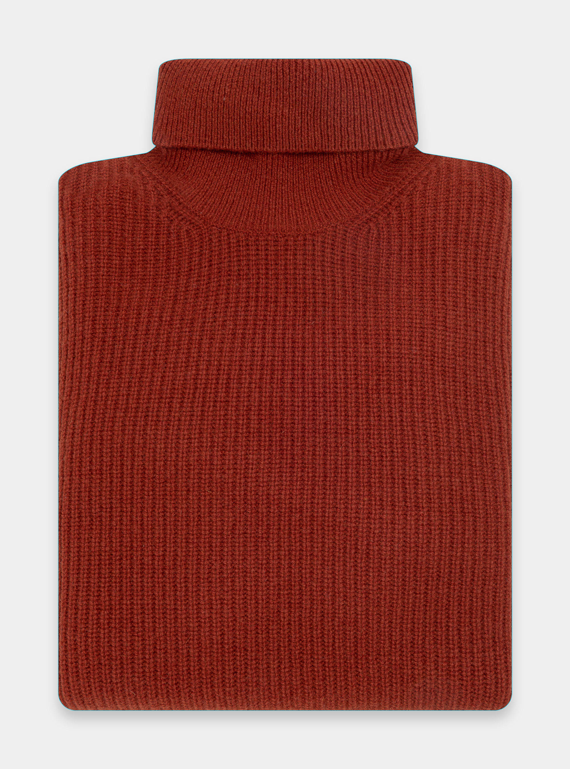 Pearl rib wool sweater, BRICK