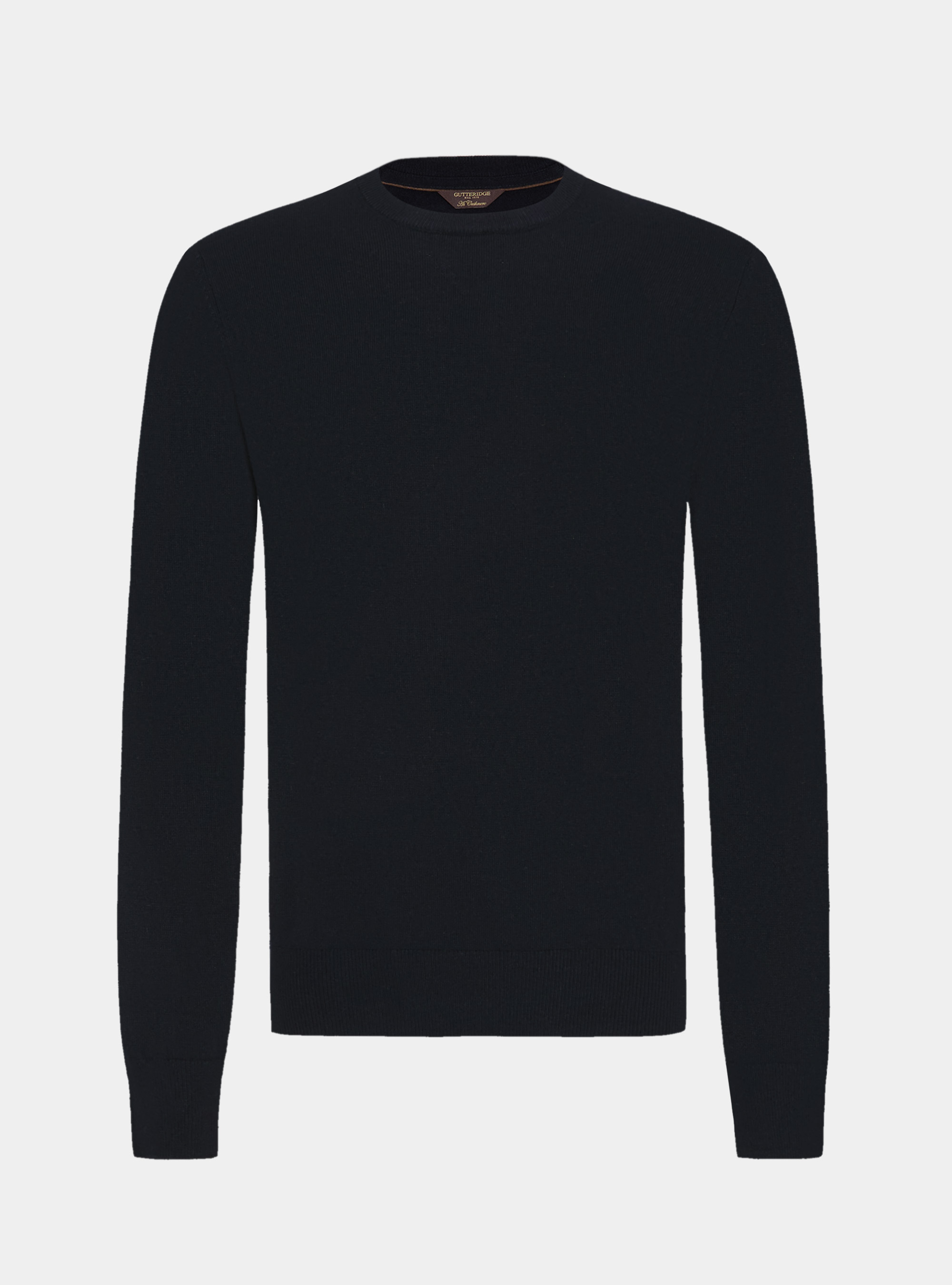 Lambswool and cashmere crew-neck sweater, NAVY BLUE