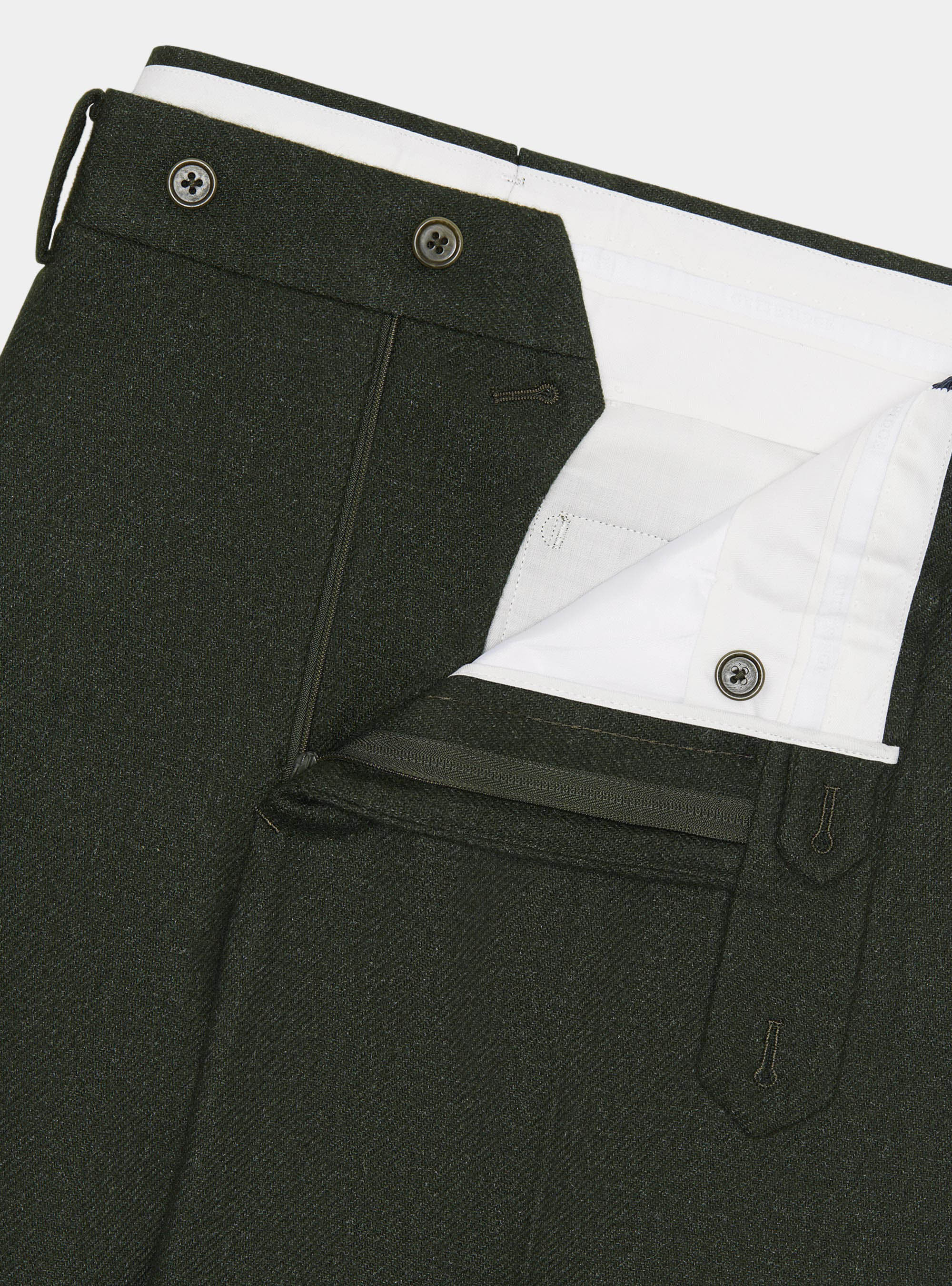 Flannel trousers, GREEN