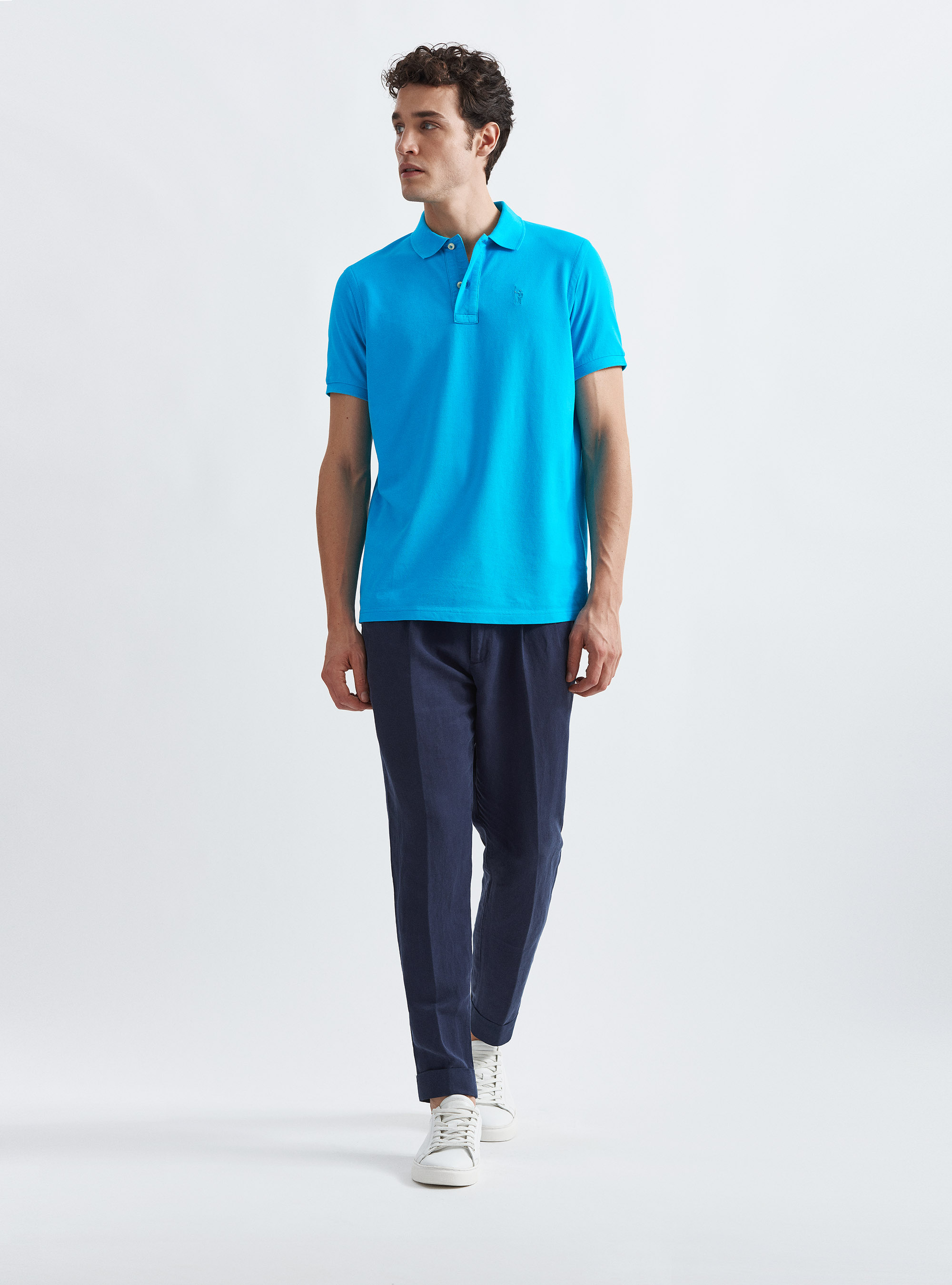 Polo cl&aacute;sico de piqu&eacute;, TURCHESE 0258C