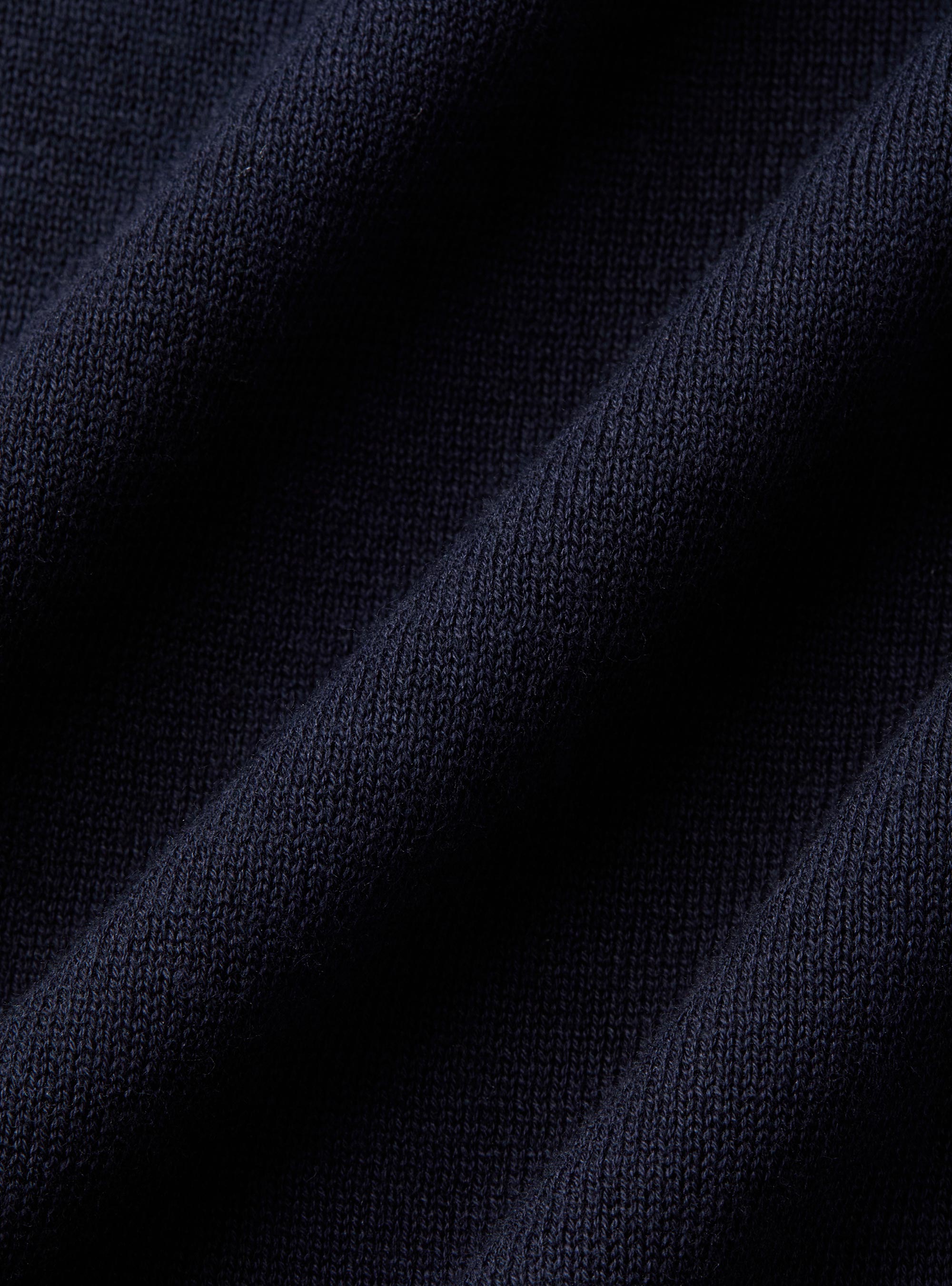Extra-fine cotton knit polo shirt, NAVY BLUE