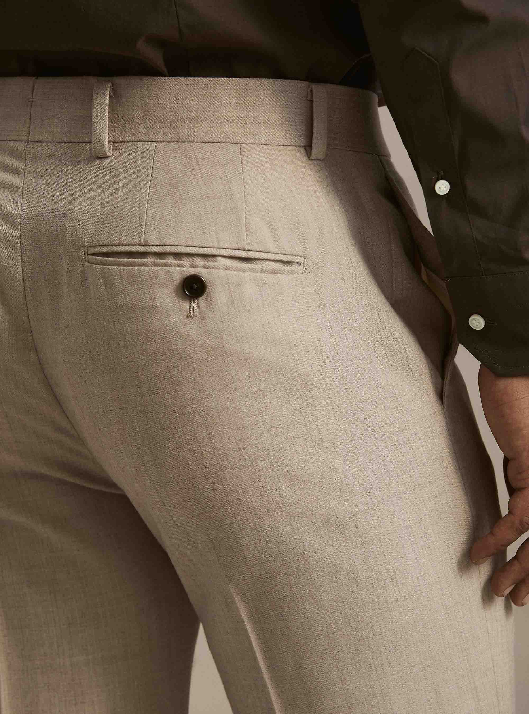 Flannel suit trousers, SAND