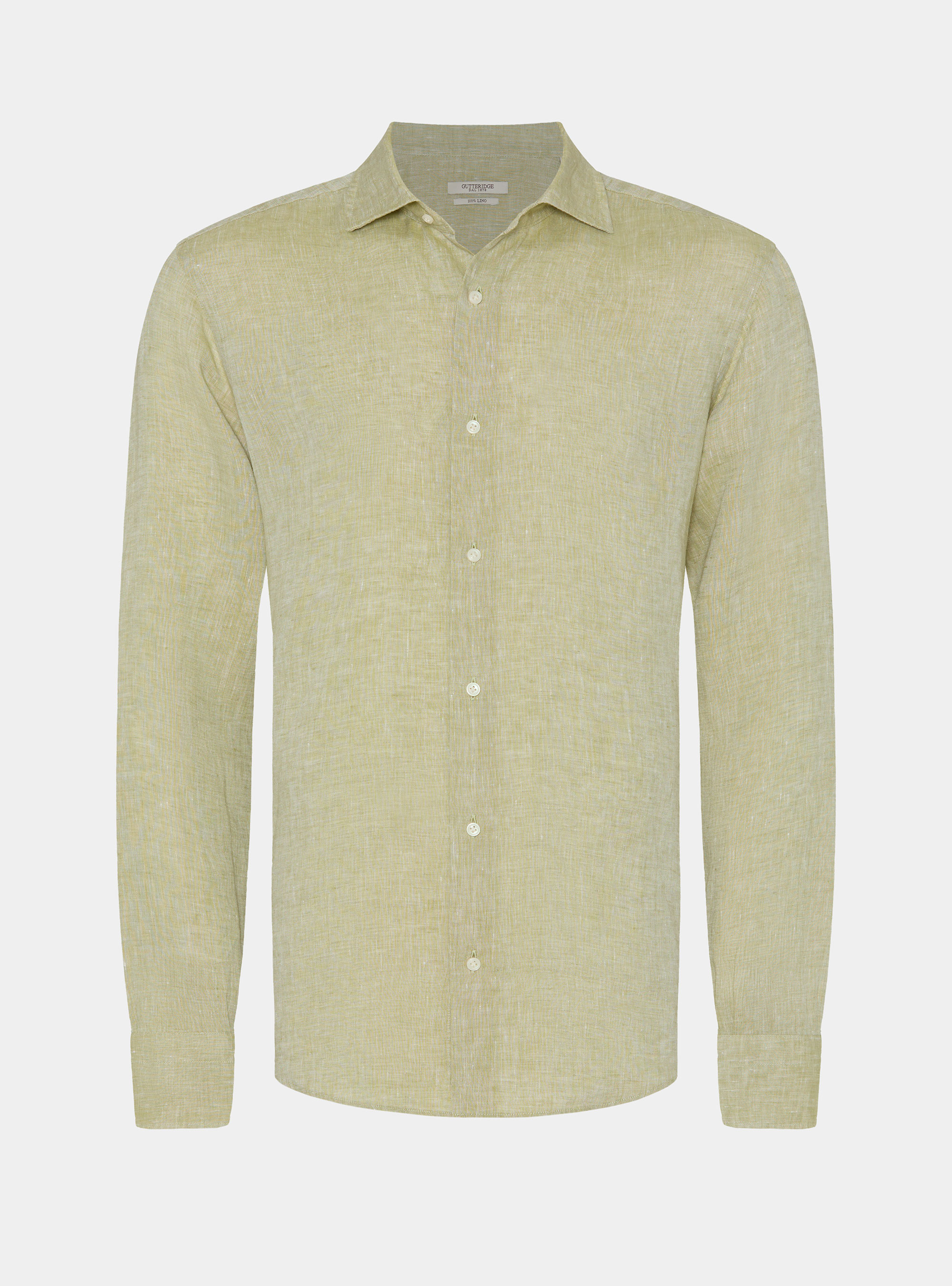 Camisa de lino puro, VERDE PISTACCHIO 0616C