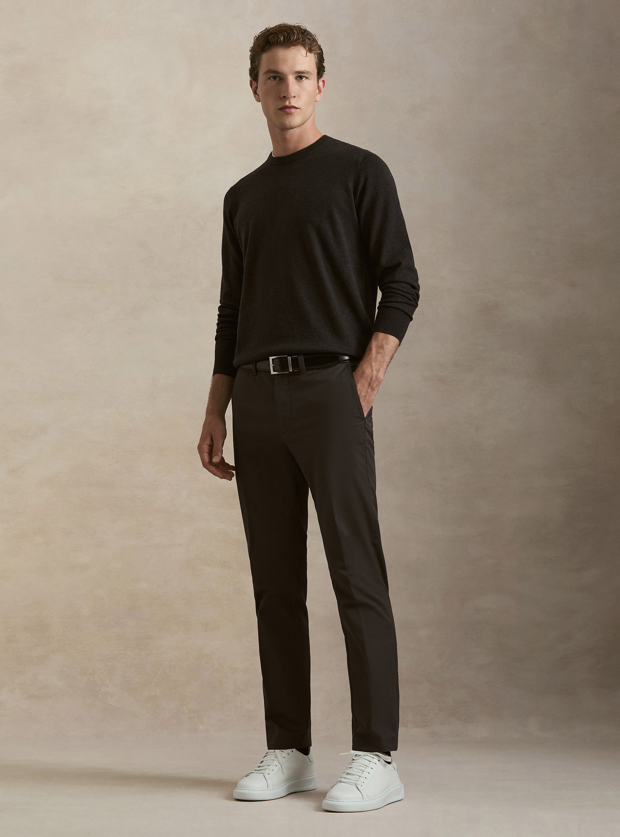 Slim-Fit Stretch-Twill Chinohose, ASFALTO 0112C