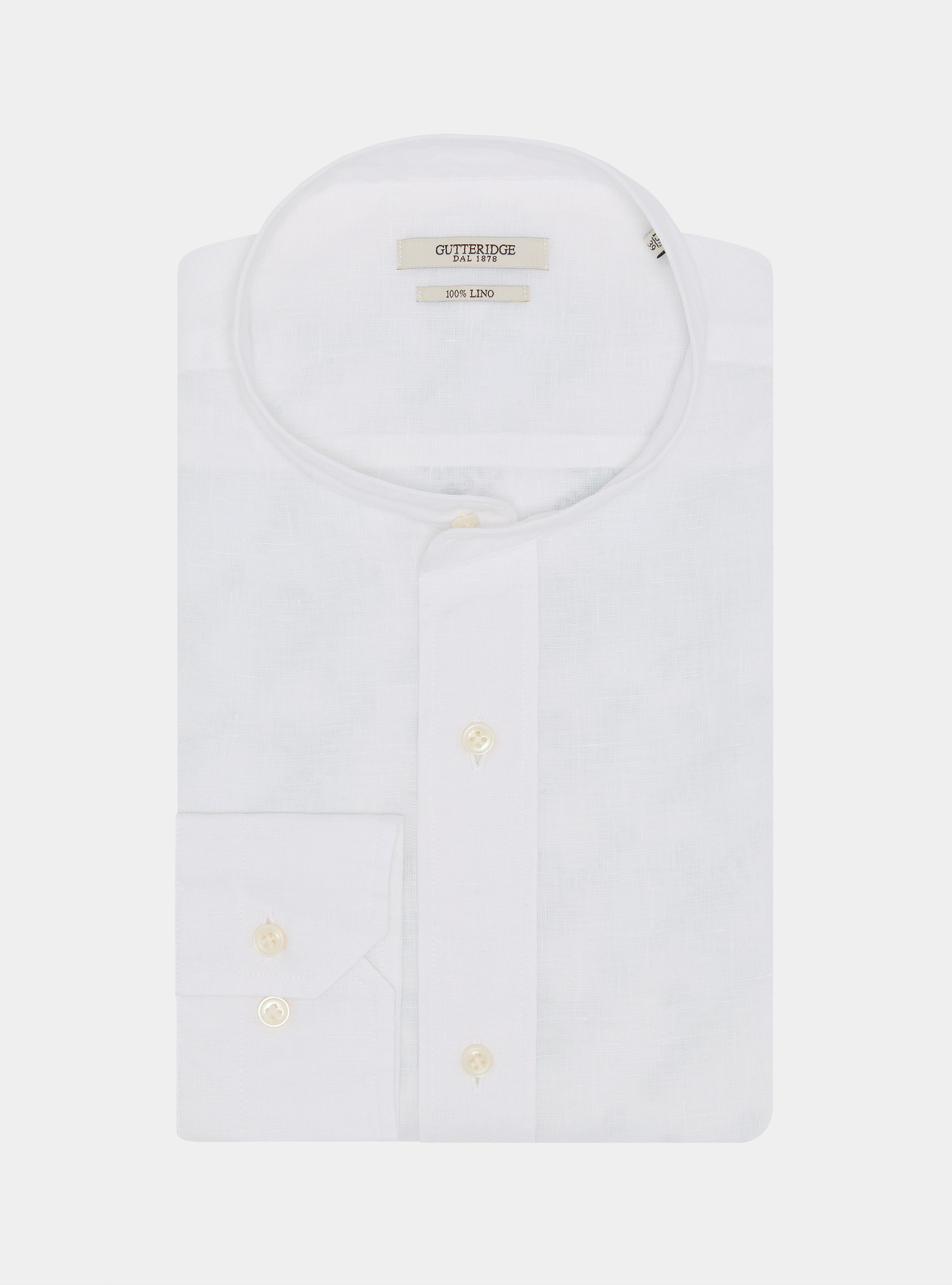 Chemise cor&eacute;enne en pur lin, BLANC