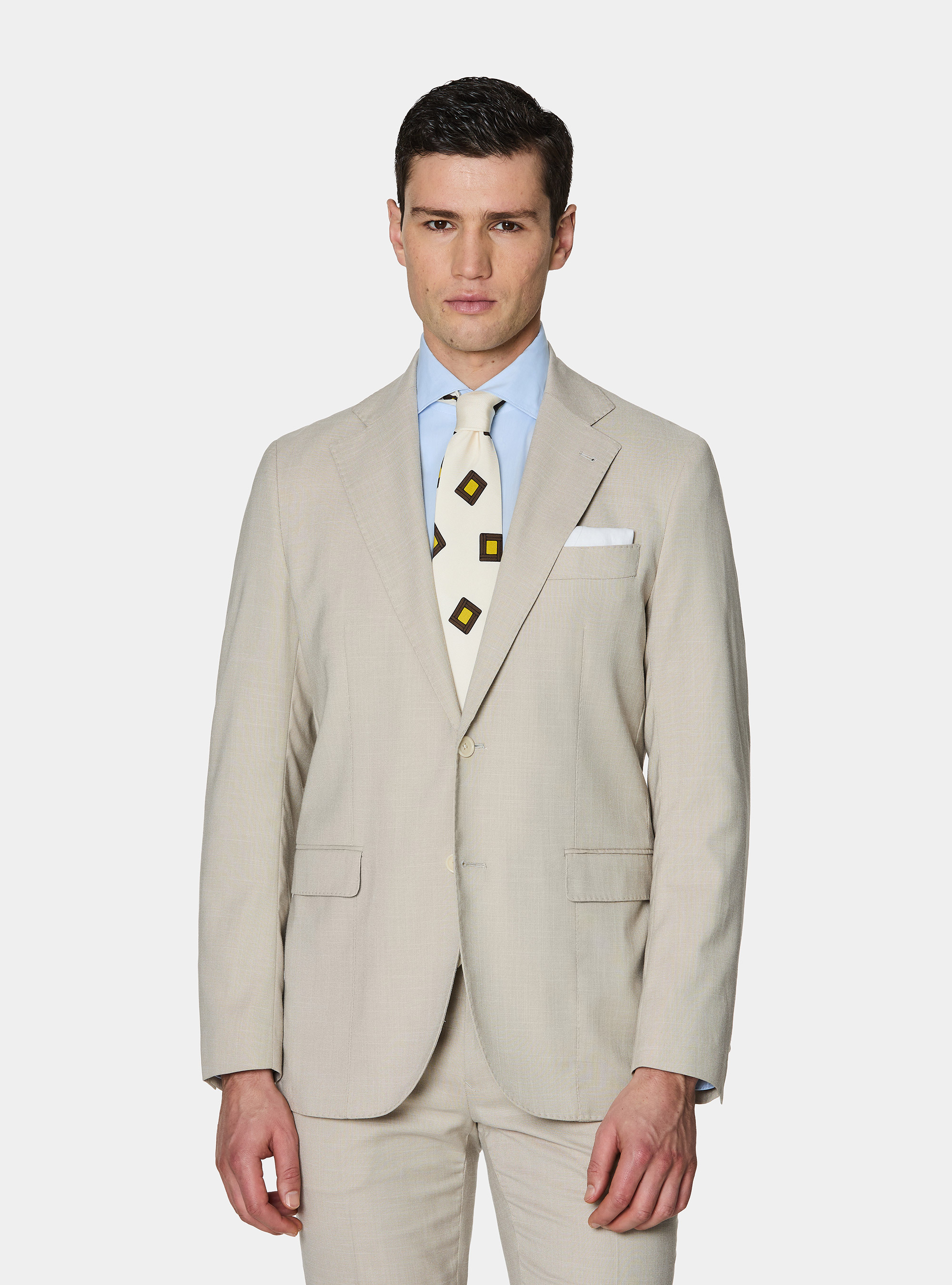 Hopsack fabric suit blazer, SAND