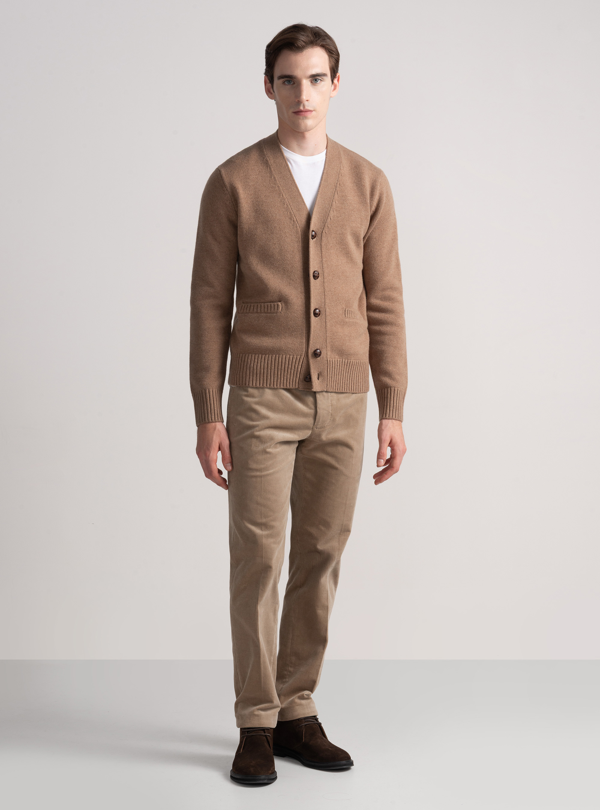 Wool and cashmere cardigan sweater, CAMMELLO 0570C