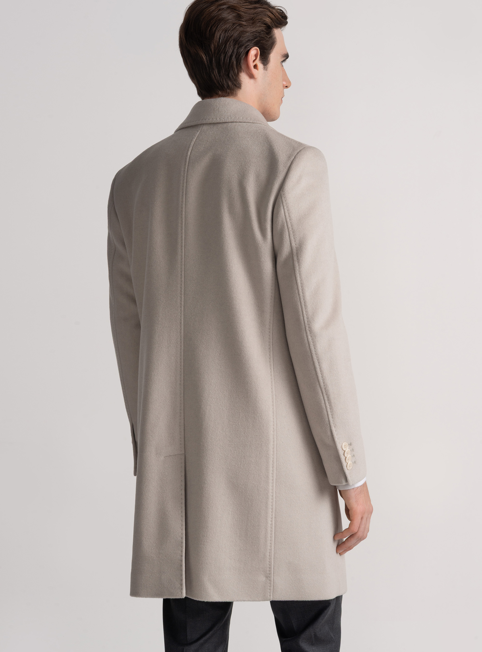Wool and cashmere coat, ECRU 0536C