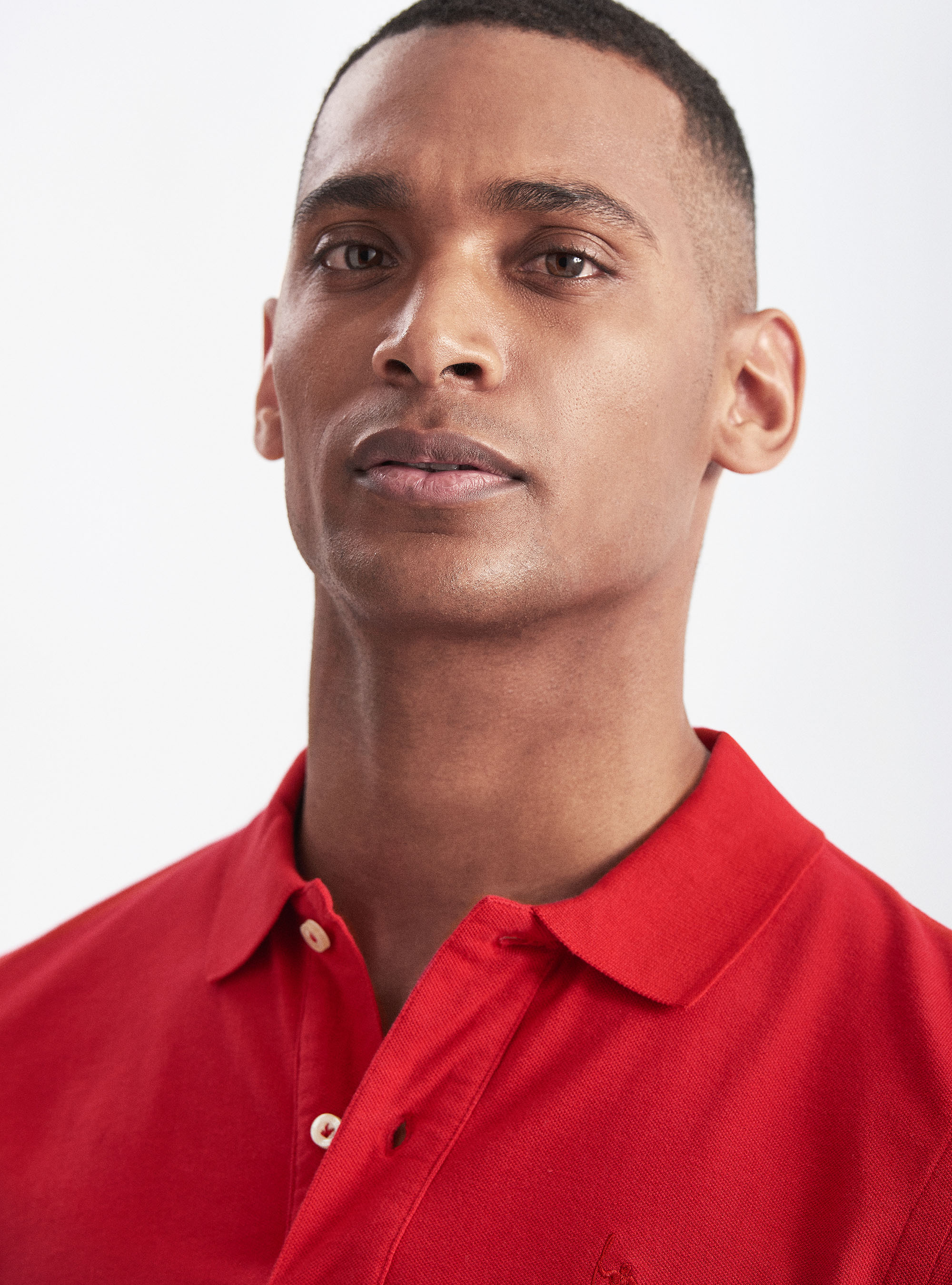 Polo cl&aacute;sico de piqu&eacute;, ROJO