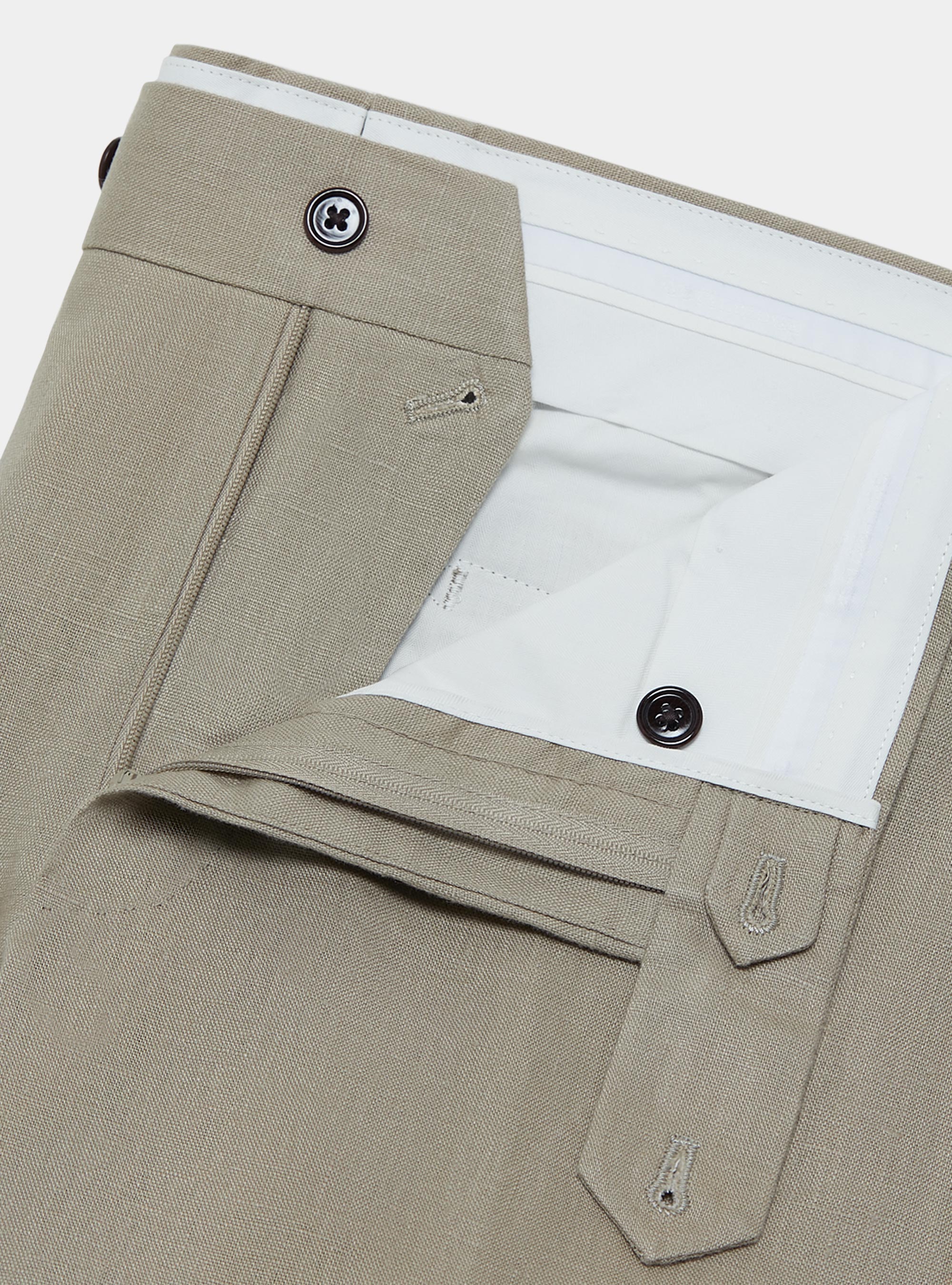 Pantaloni in puro lino, FANGO