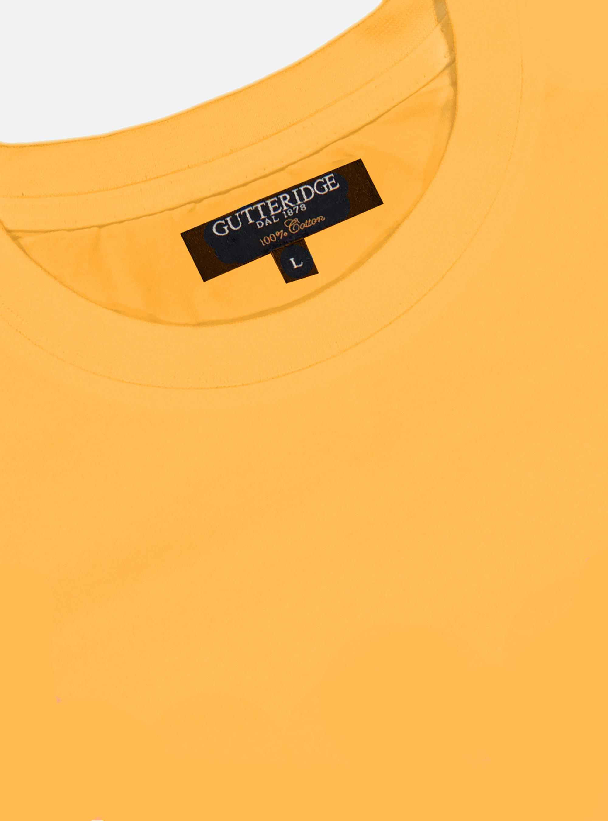Camiseta de media manga de algod&oacute;n, AMARILO