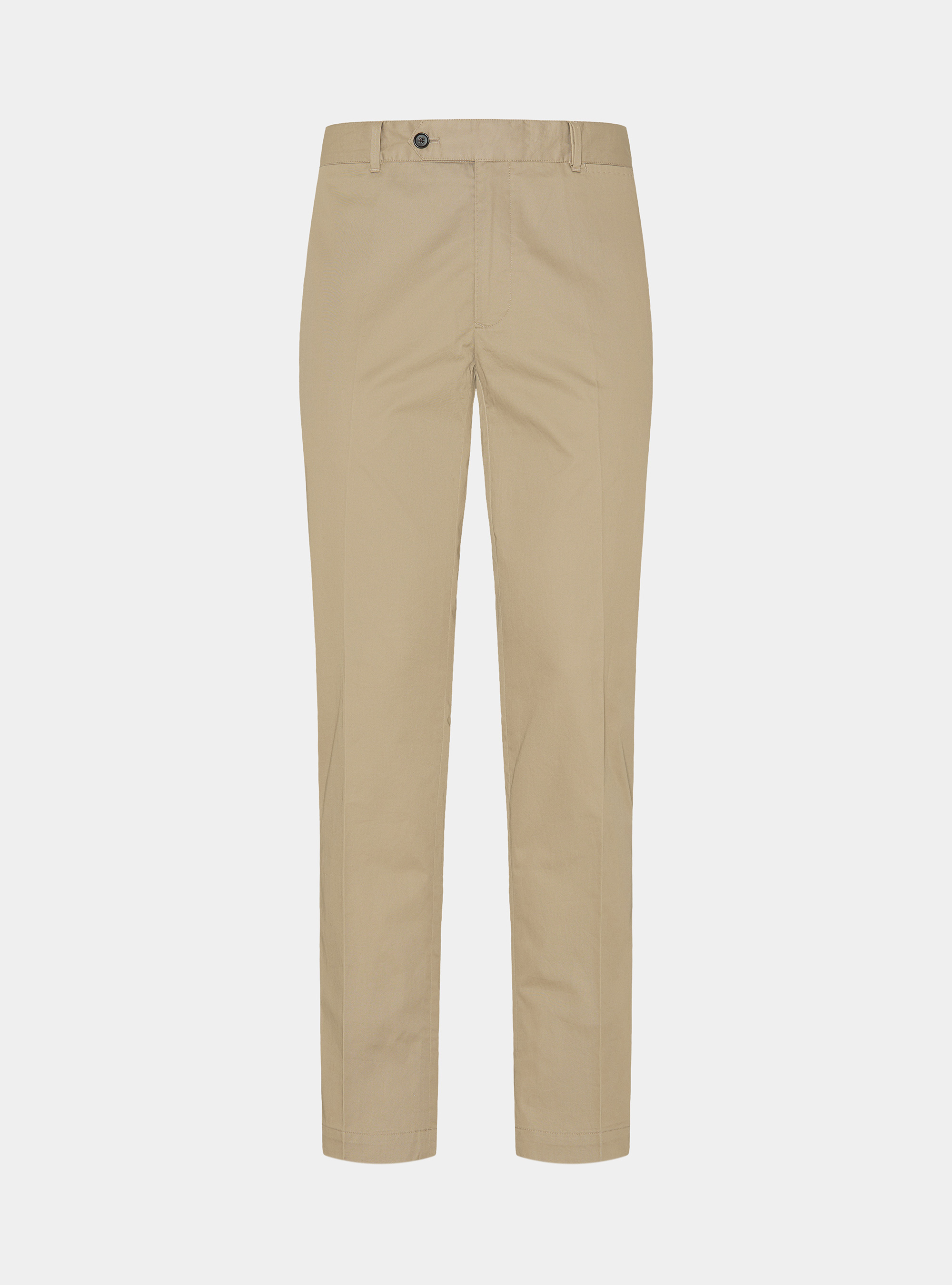 Pantalon chino slim en serg&eacute; l&eacute;ger, BOUE