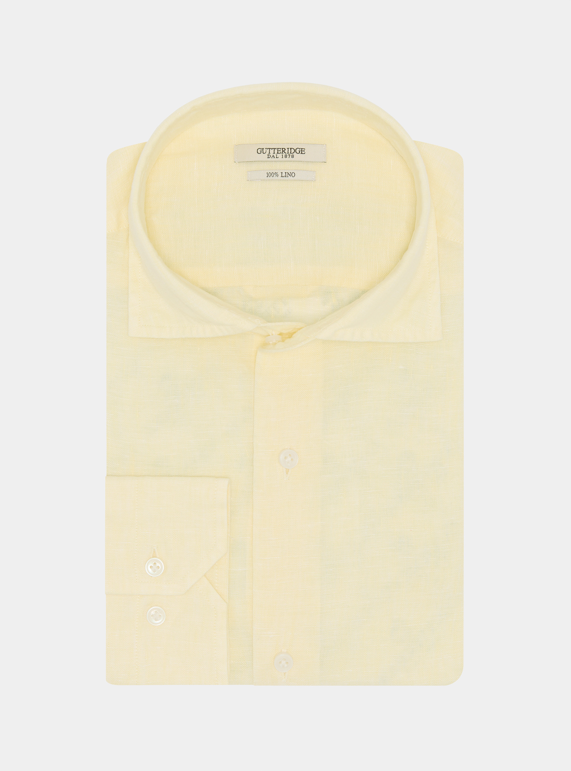 Camisa de lino puro, GIALLO CHIARO 0784C