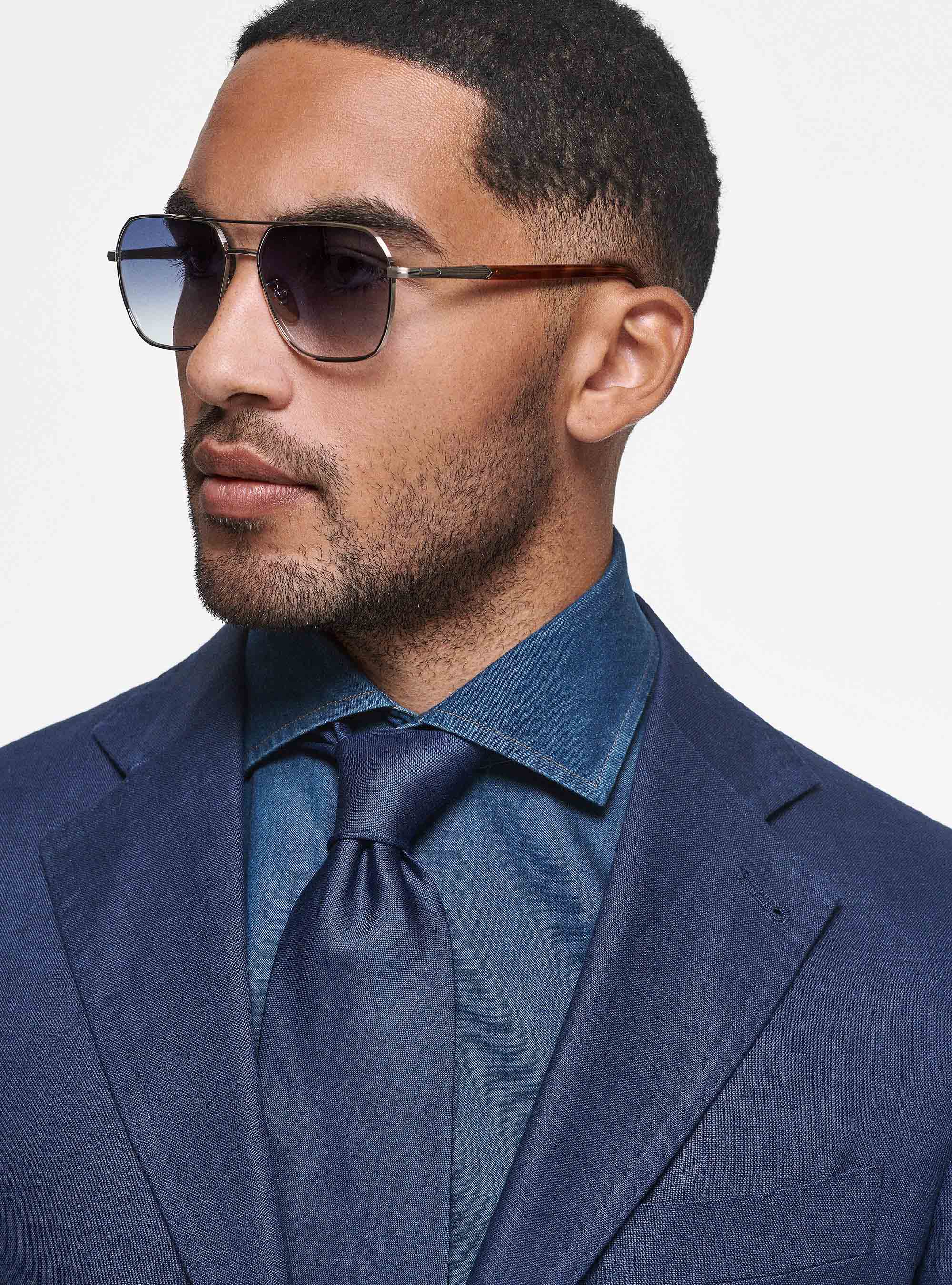 Giacca in puro lino, BLU