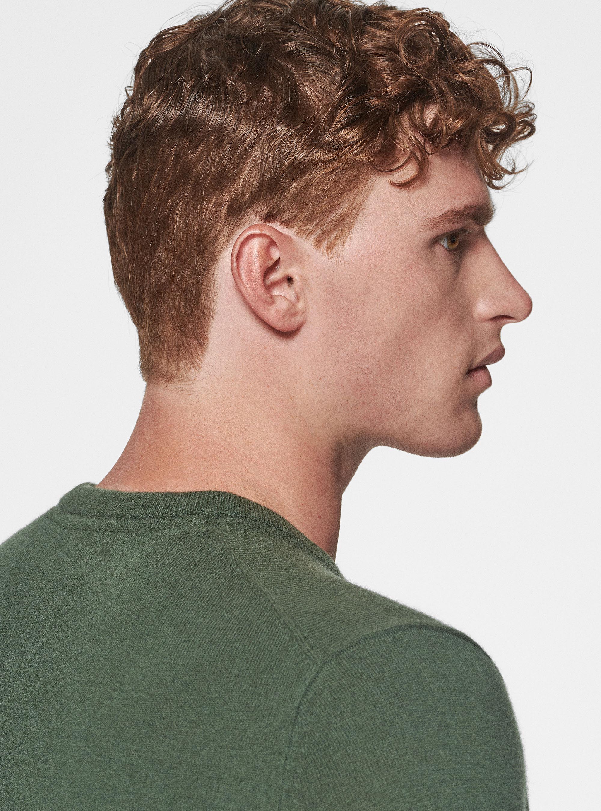 Maglia girocollo in lambswool e cashmere, MILITARE 0609C