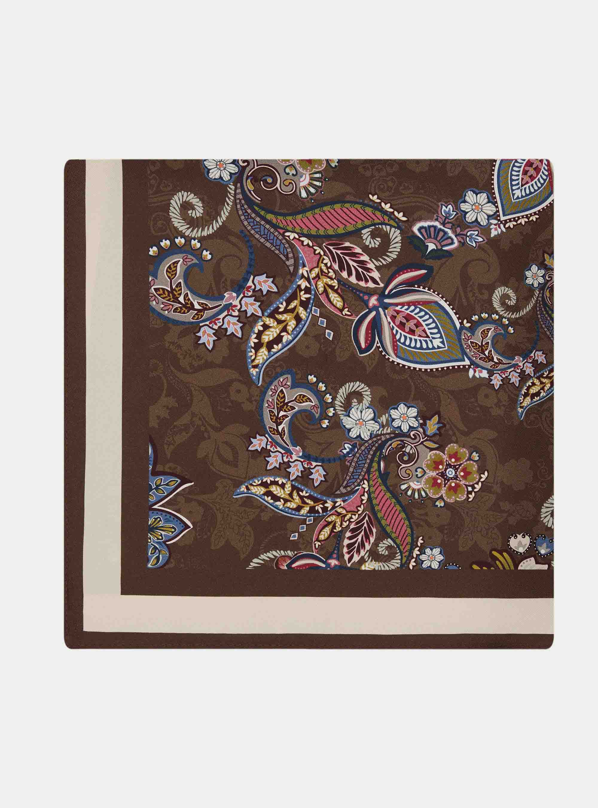Seidentuch mit Blumenmuster, MARRONE 0507C