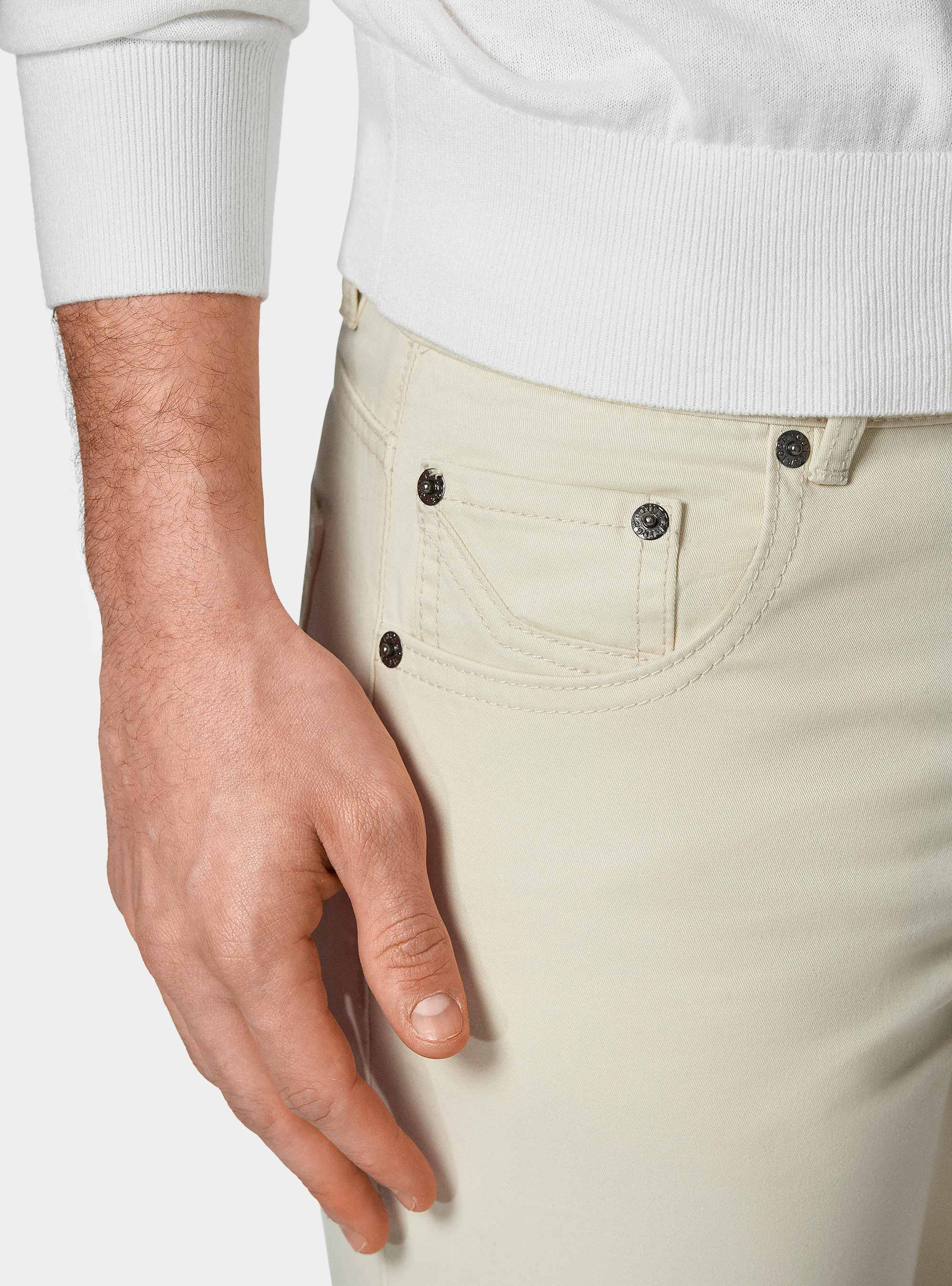 5-Pocket-Hose aus Baumwollk&ouml;per, PANNA 0098C