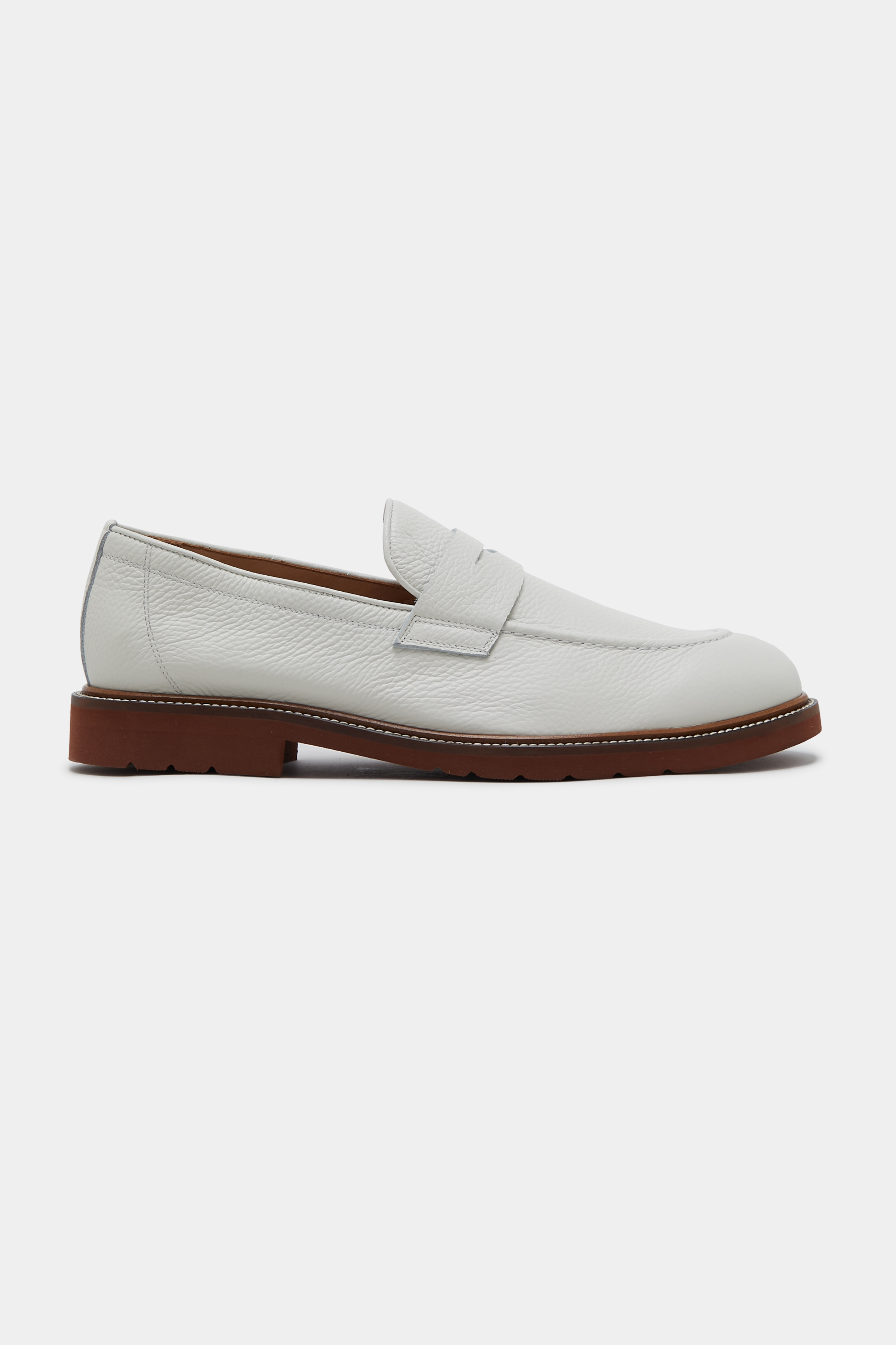 Soft leather loafers, WHITE