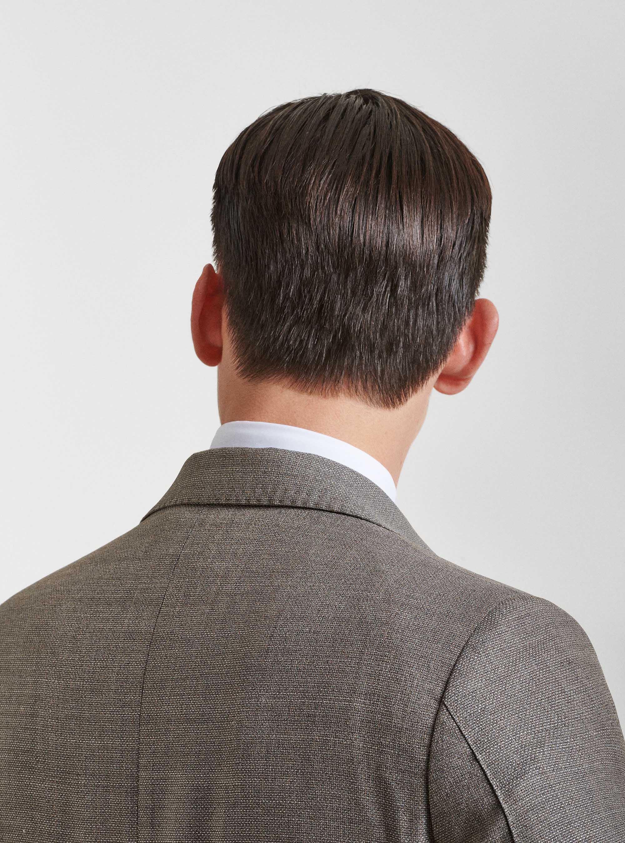 Giacca hopsack in lana Vitale Barberis Canonico, FANGO