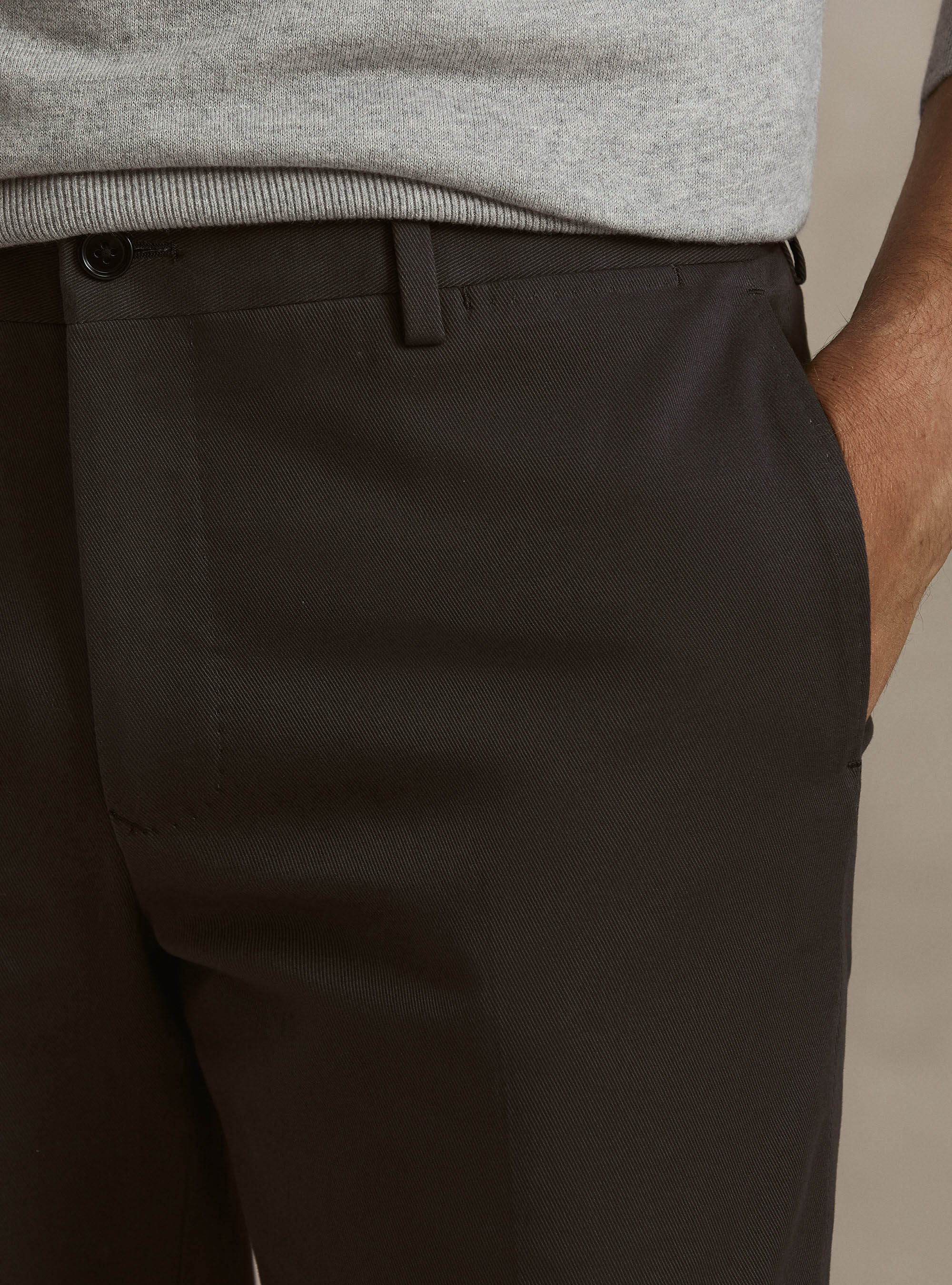 Brushed cotton trousers, ASFALTO 0112C