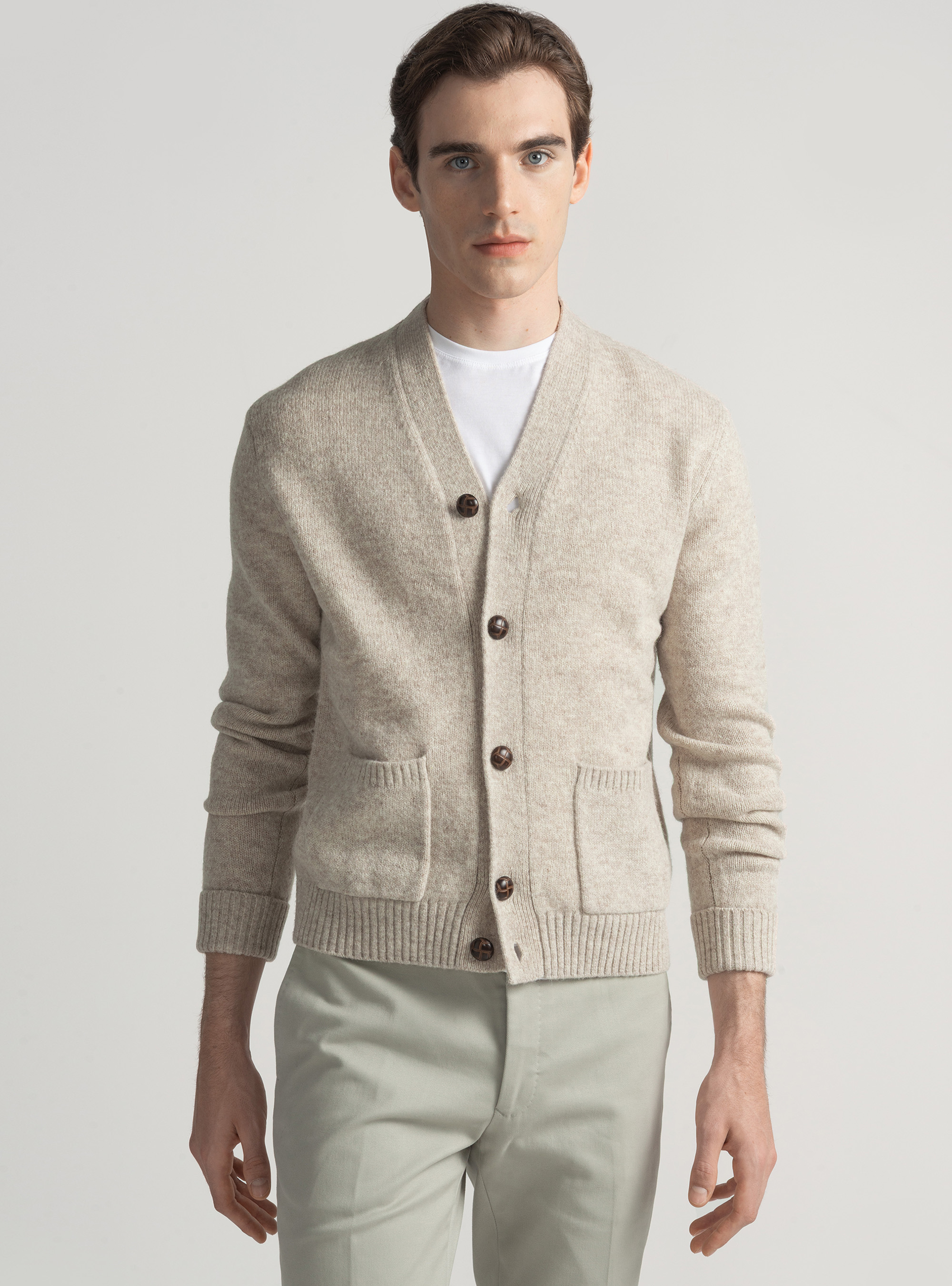 Chaqueta de punto de lana Shetland, CRUDO