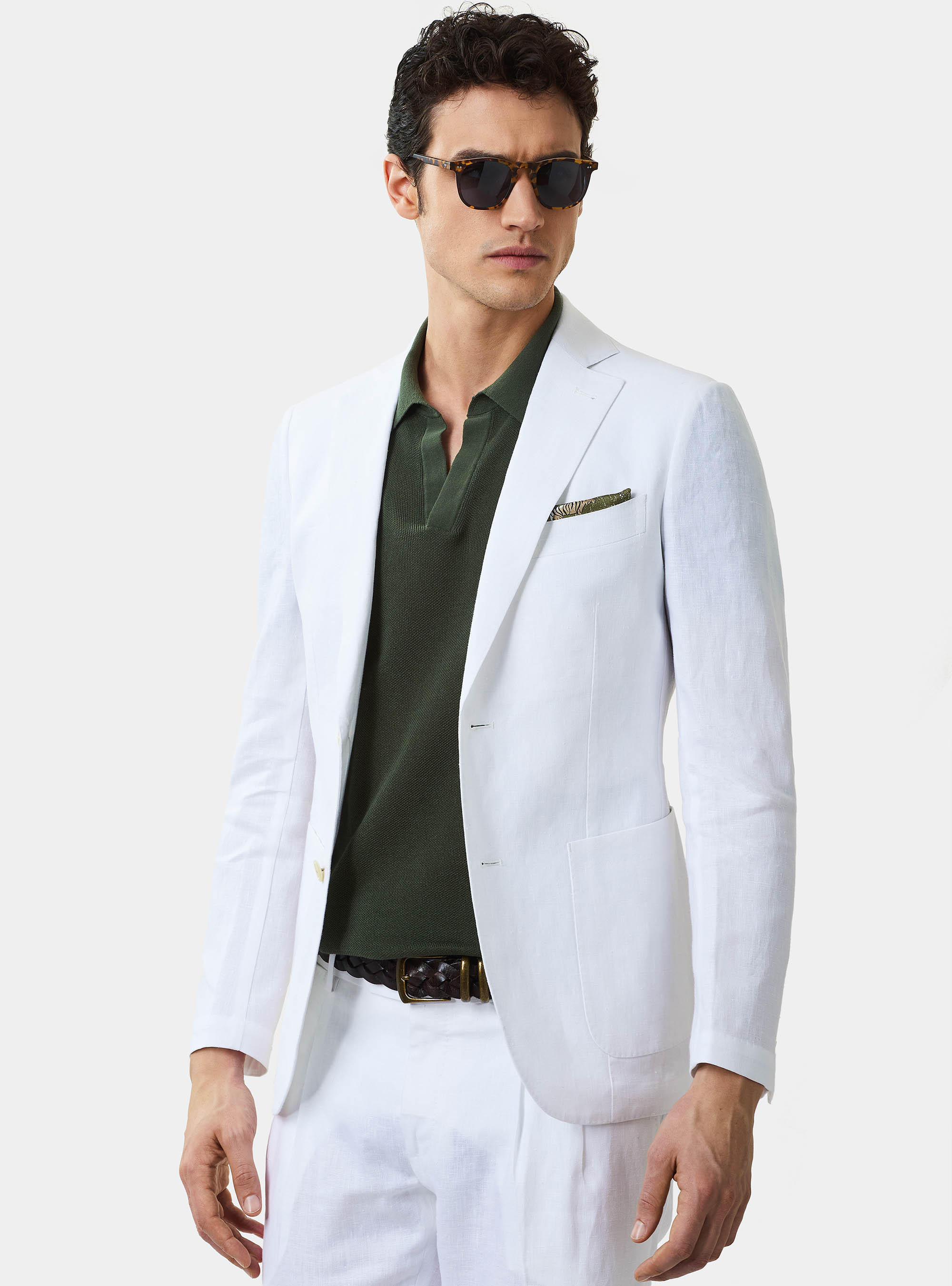 Veste de costume en pur lin, BLANC