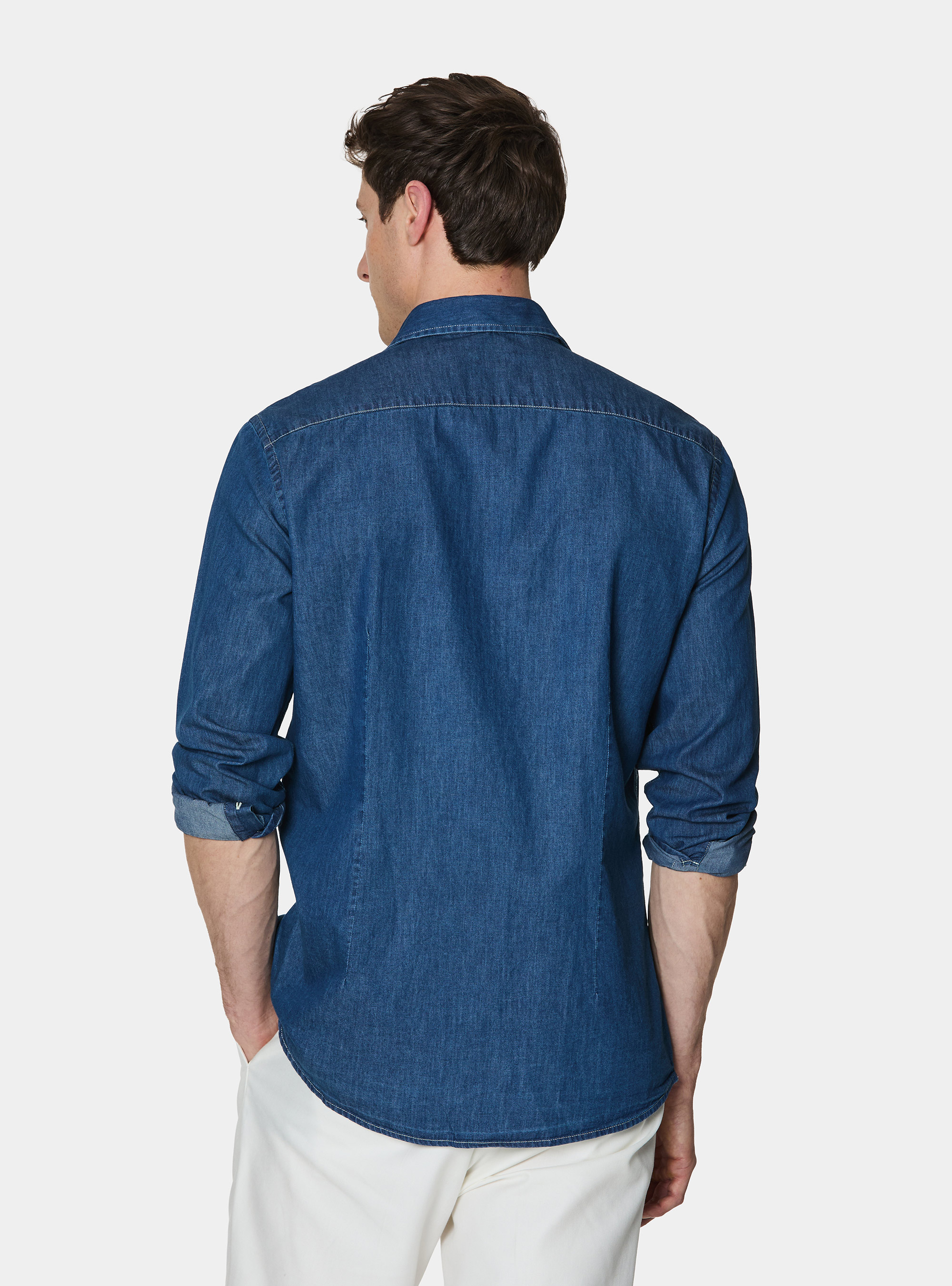 Camisa vaquera, AZUL MEDIO