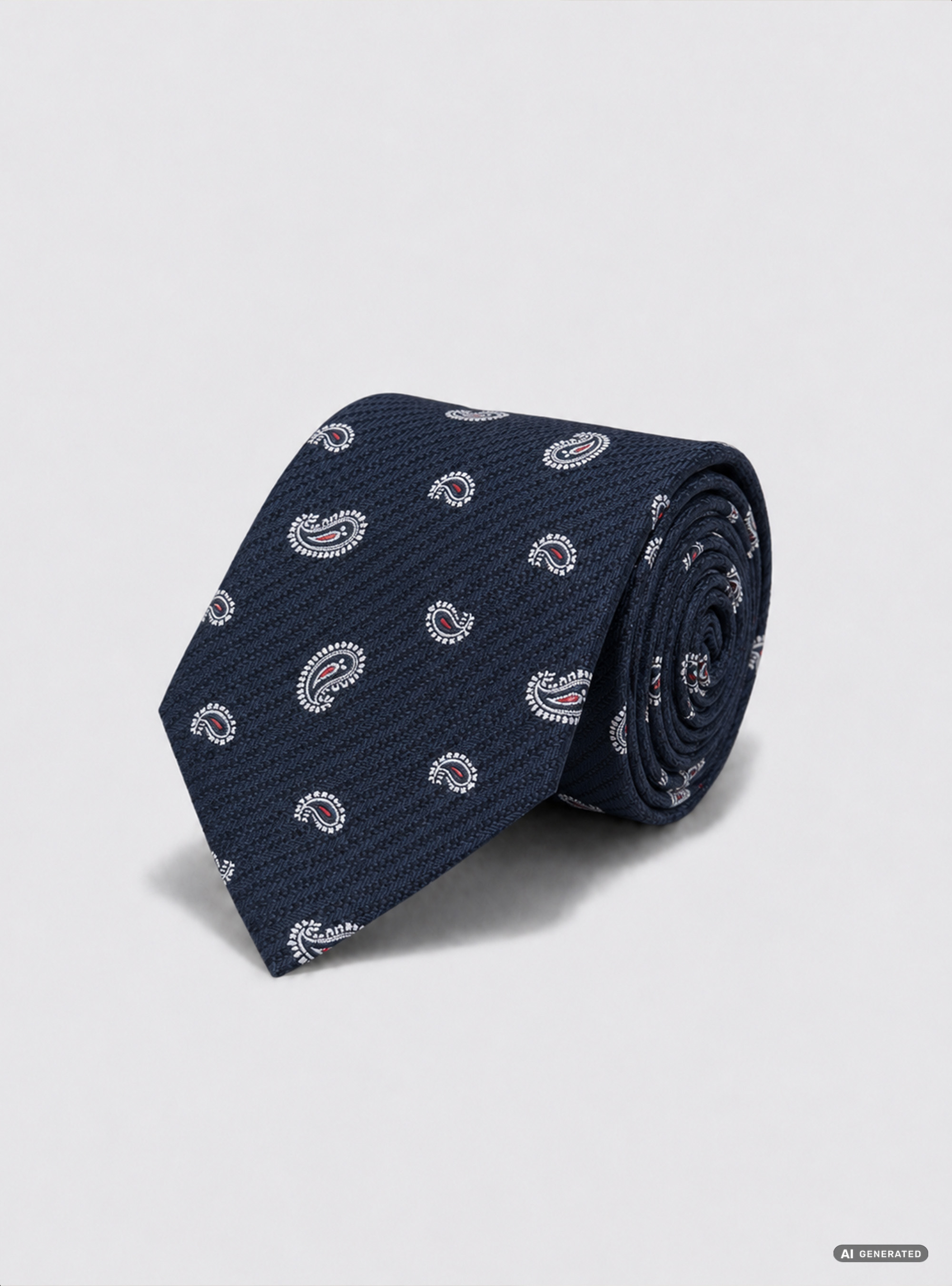 Corbata de seda jacquard con estampado cachemir, AZUL MARINO