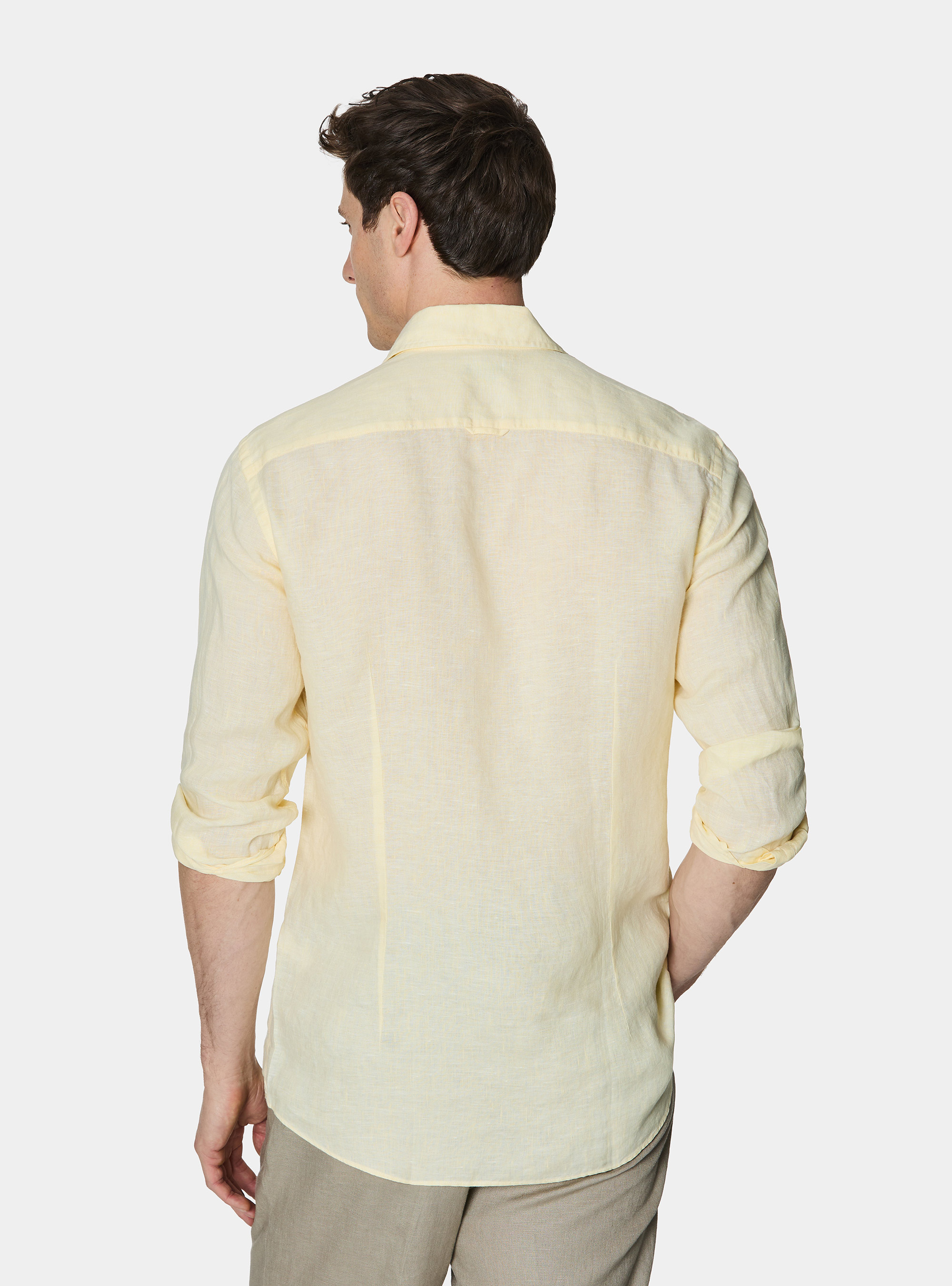Camisa de lino puro, GIALLO CHIARO 0784C