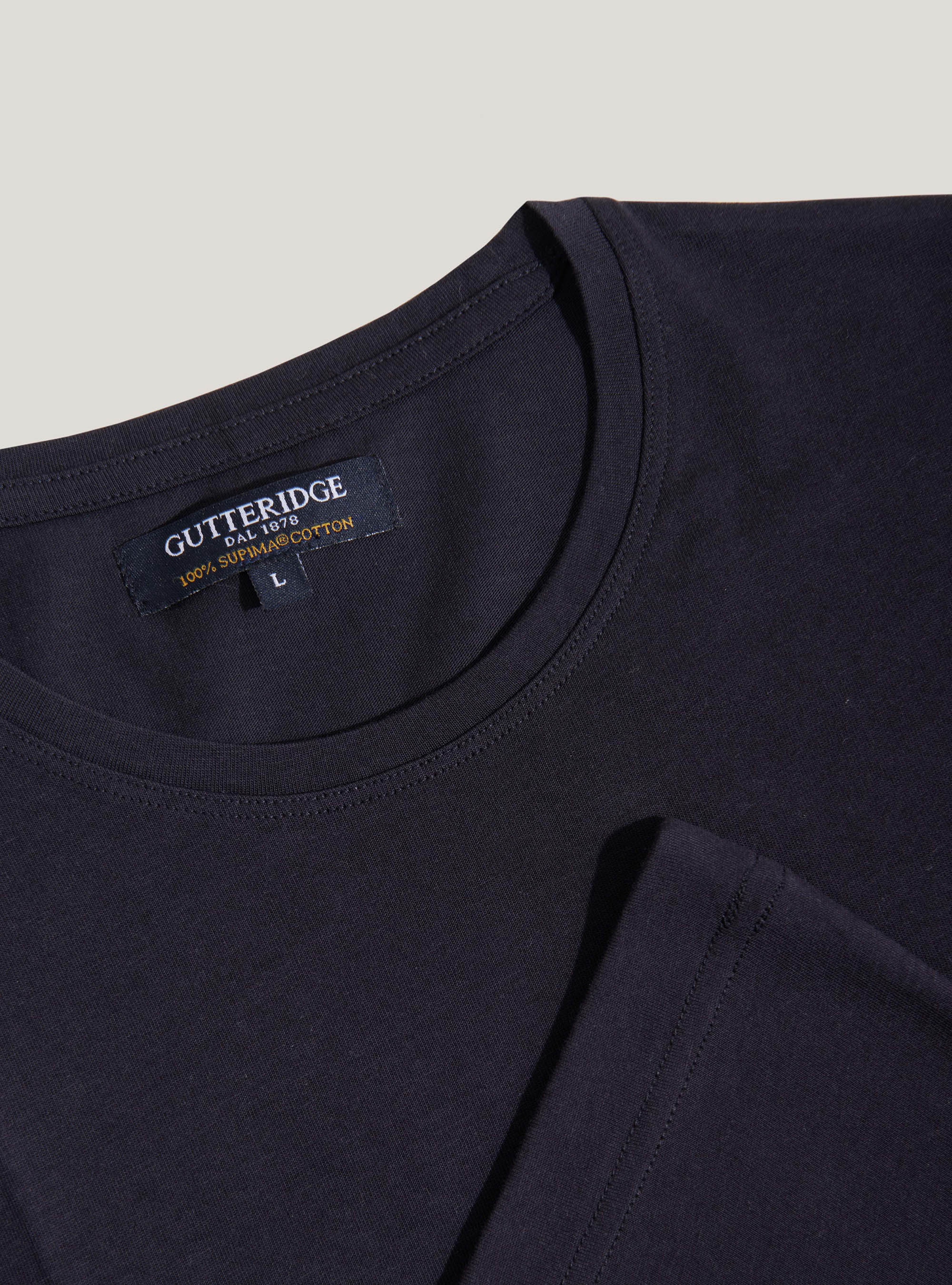 Supima cotton jersey half sleeve t-shirt, NAVY BLUE