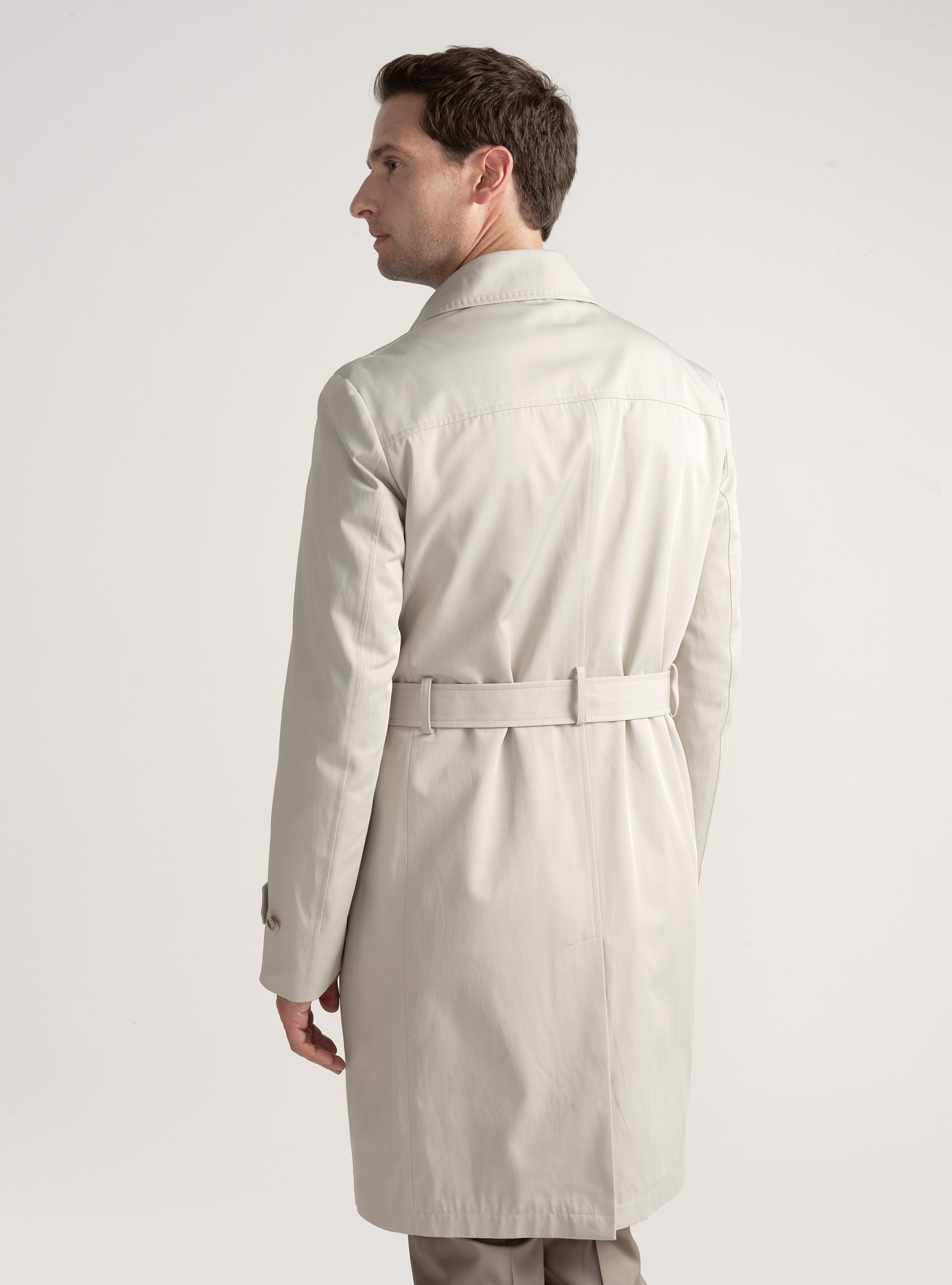 Trench in twill di cotone, ECRU