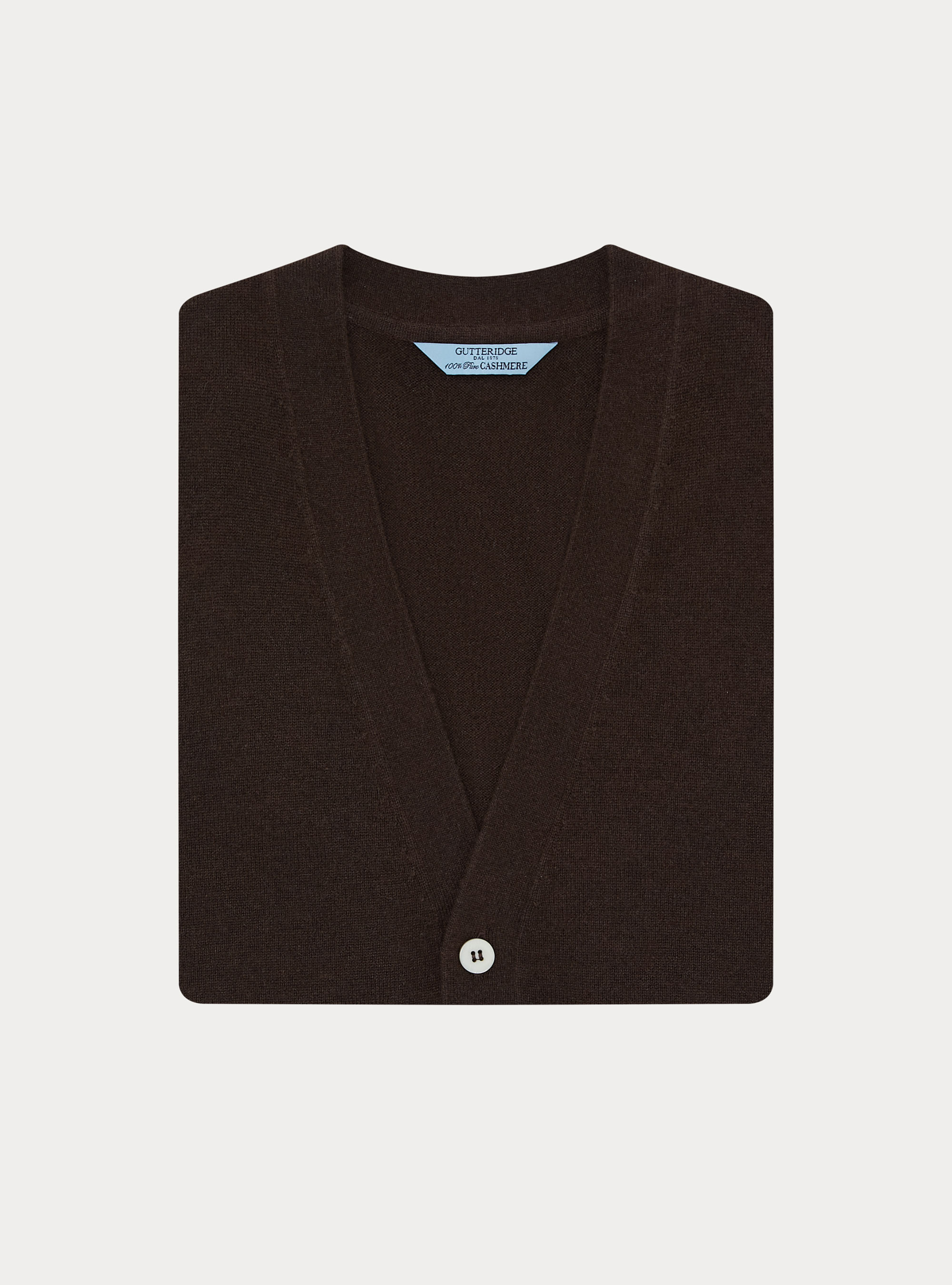 Chaleco de puro cashmere con botones, MARRON