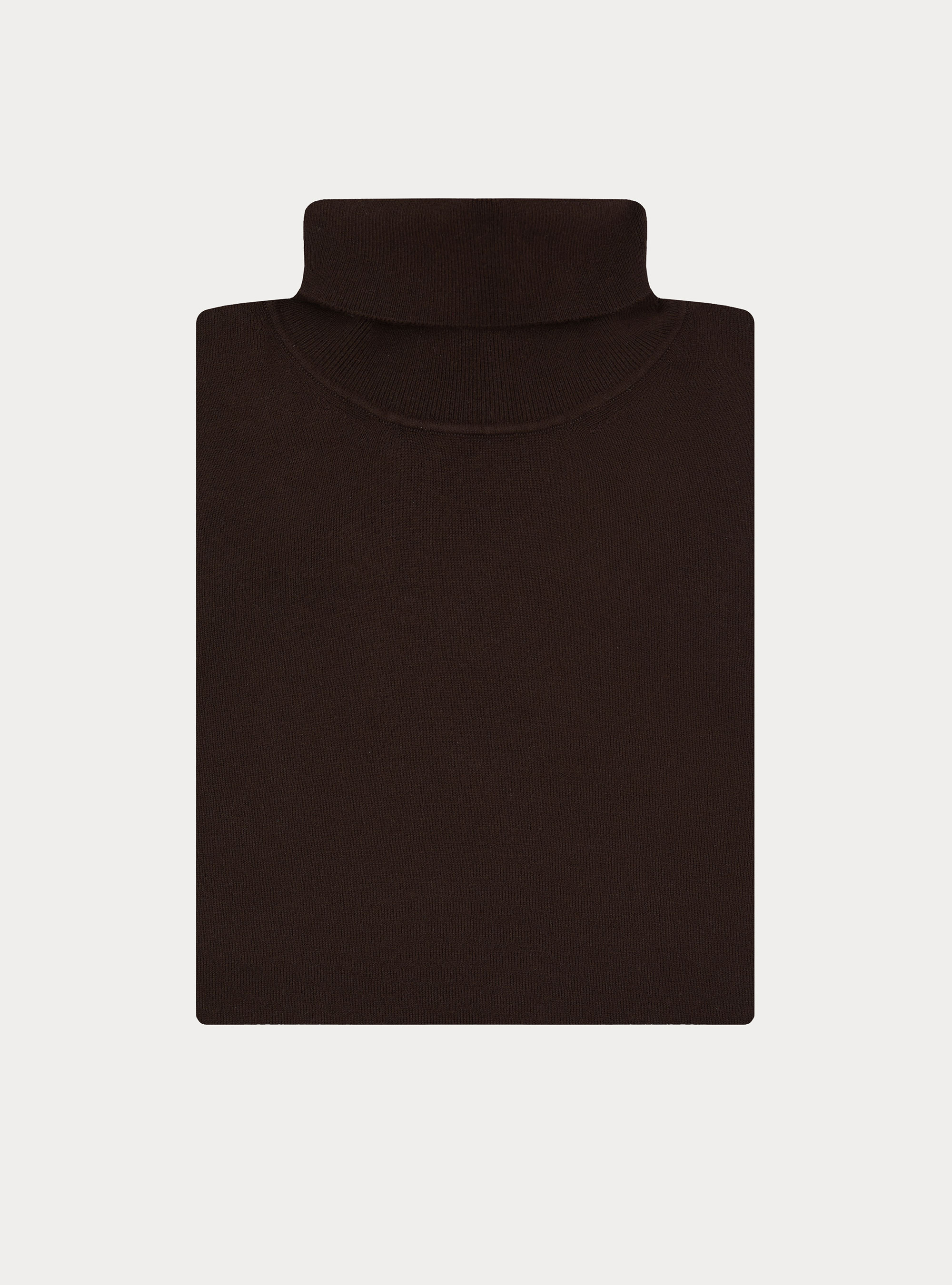 Dolcevita in cotone e cashmere, MARRONE