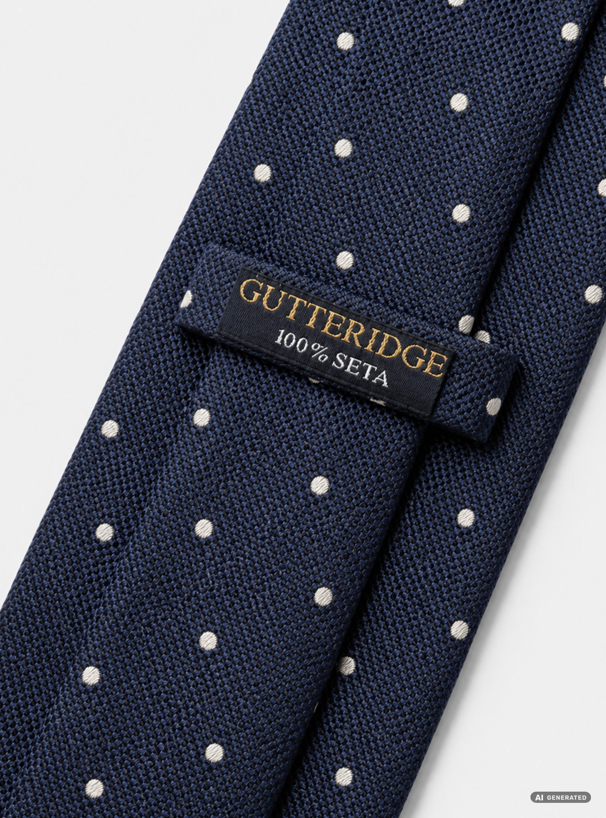 Cravatta in seta jacquard a pois, BLU MARINO/BIANCO