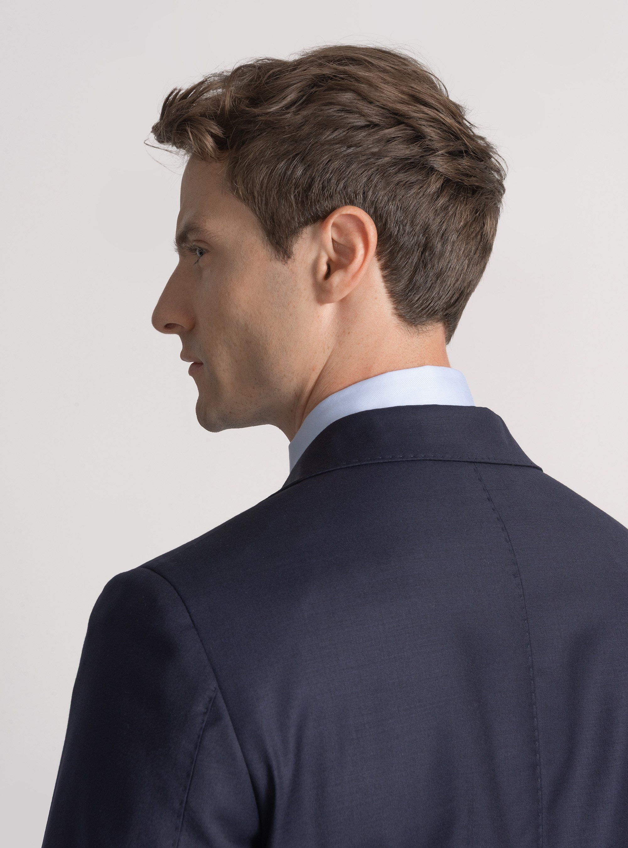 Suit blazer in pure superfine 120's wool, NAVY BLUE