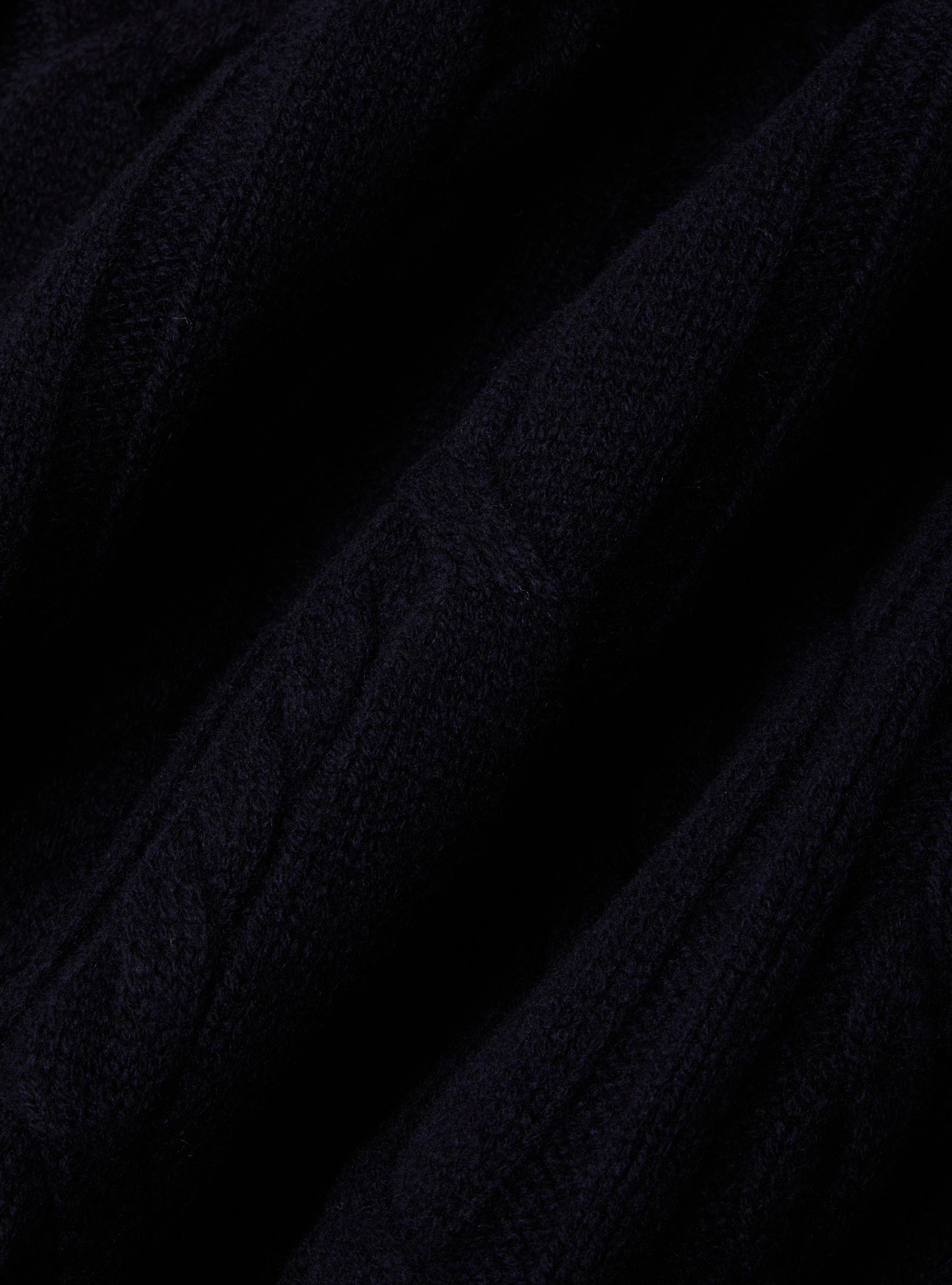 Wool and cashmere cable-knit cardigan, NAVY BLUE